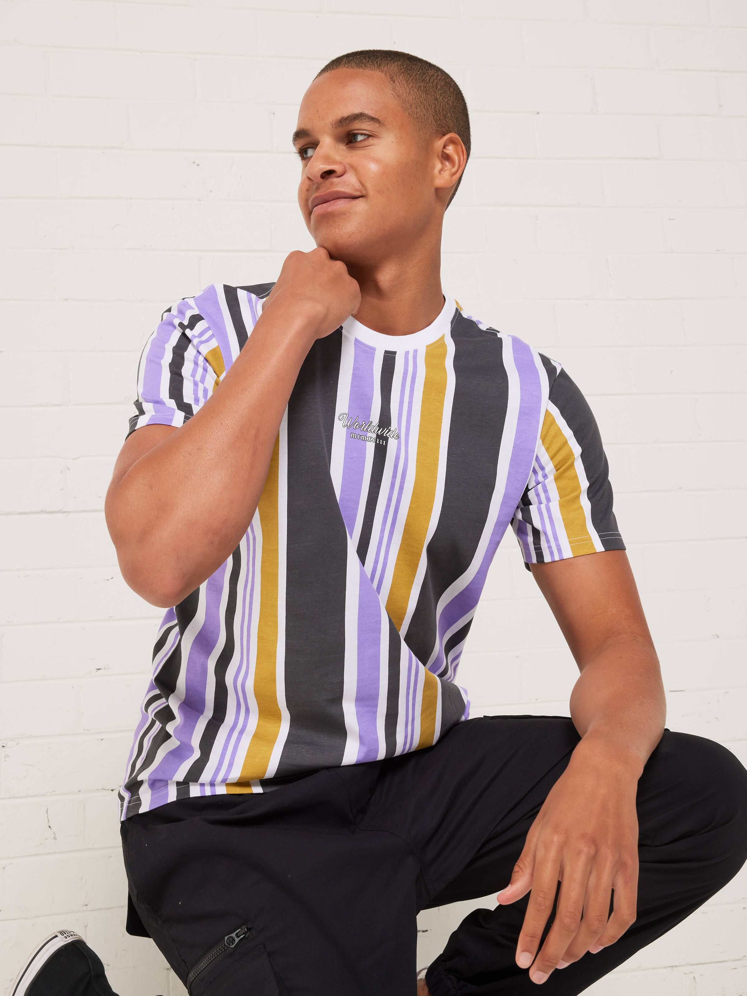 Vertical Stripe Worldwide Tee Jay Jays Online