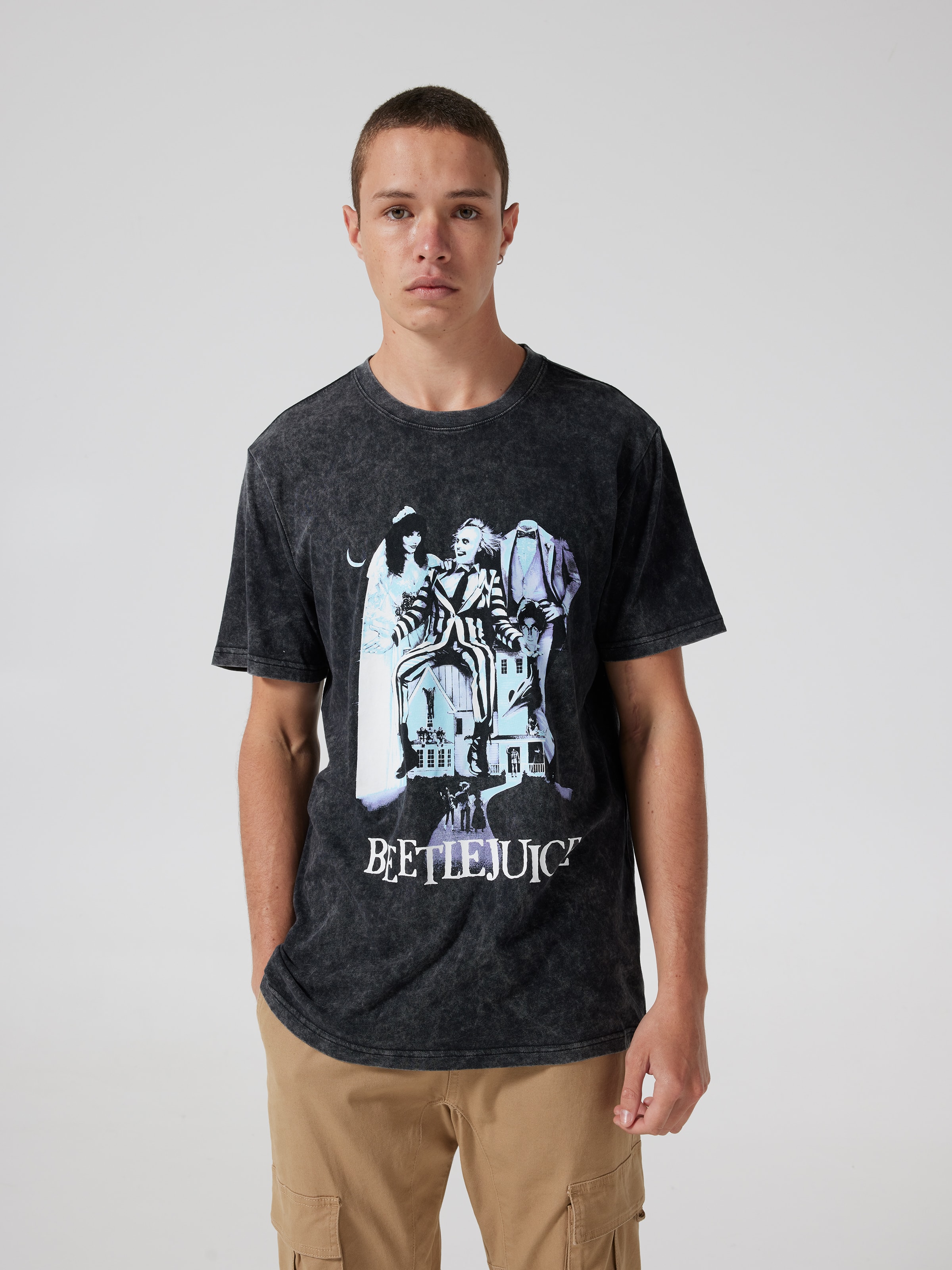 Tie Dye Beetlejuice Short Sleeve Tee Grey Acid Jay Jays Online