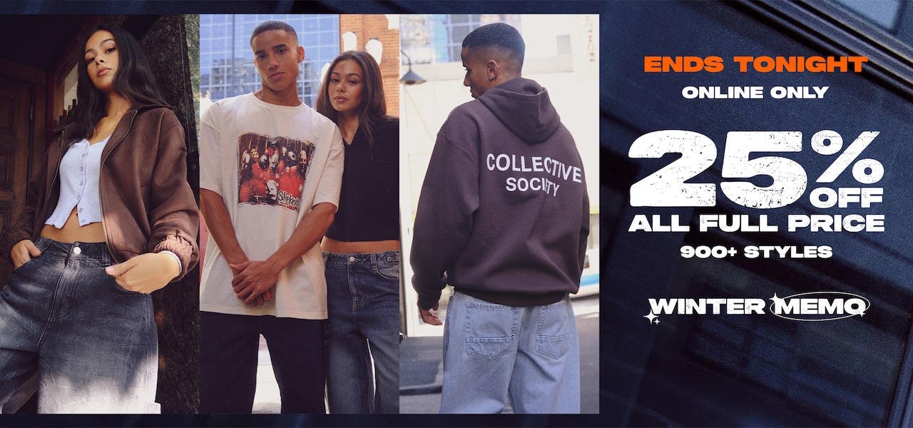 Winter Memo. Online Only. Ends Tonight. 25% Off All Full Price
