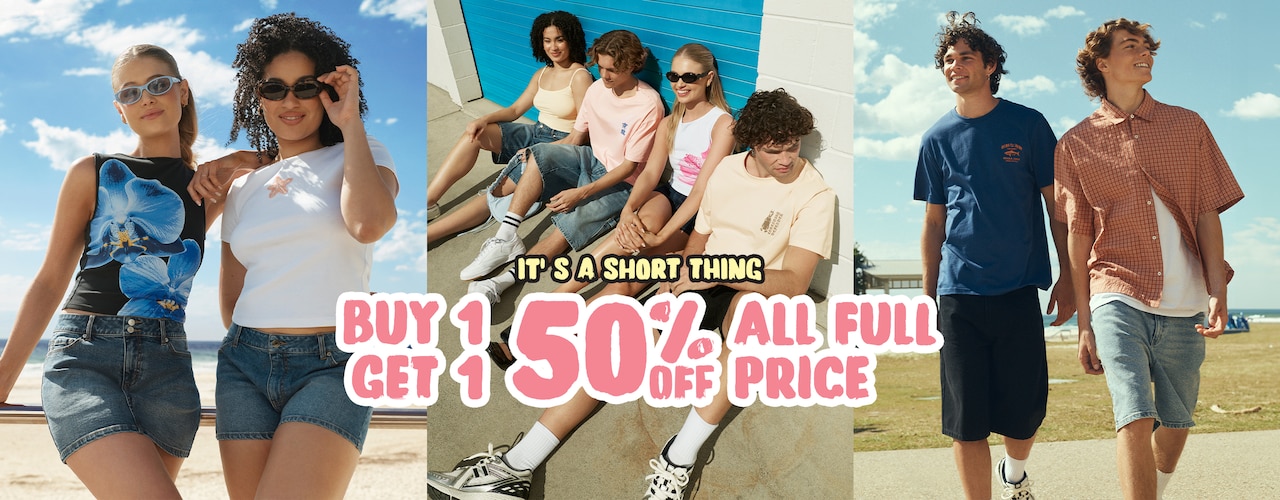 It's A Short Thing. Buy 1 Get 1 50% Off All Full Price