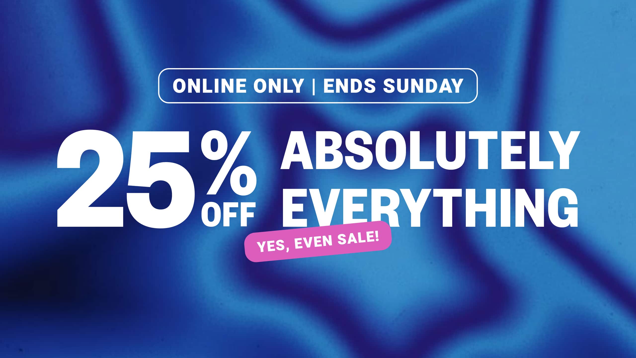 Online Only | Ends Sunday. 25% Off Absolutely Everything.