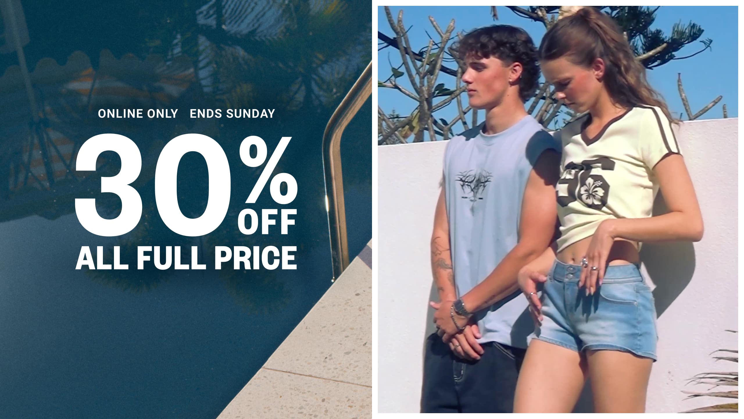 Online Only. Ends Sunday. 30% Off All Full Price