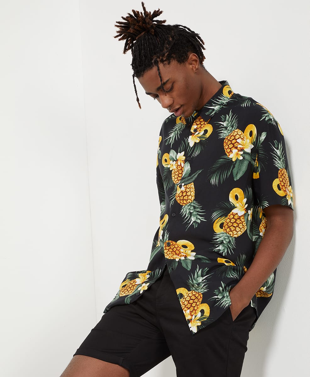 Guys Fruit Print Shirt