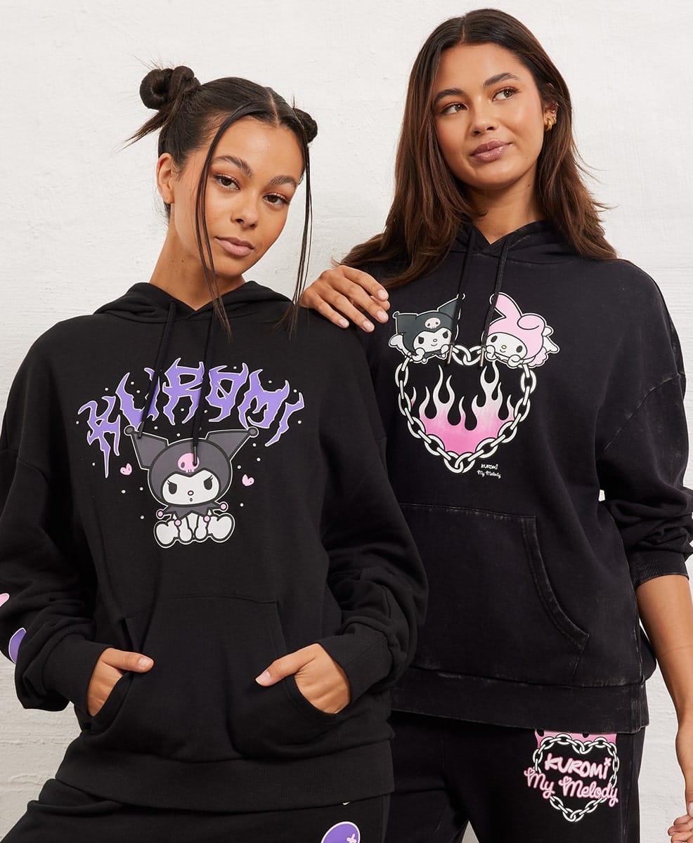 Kuromi My Melody Chain Oversized Hoodie