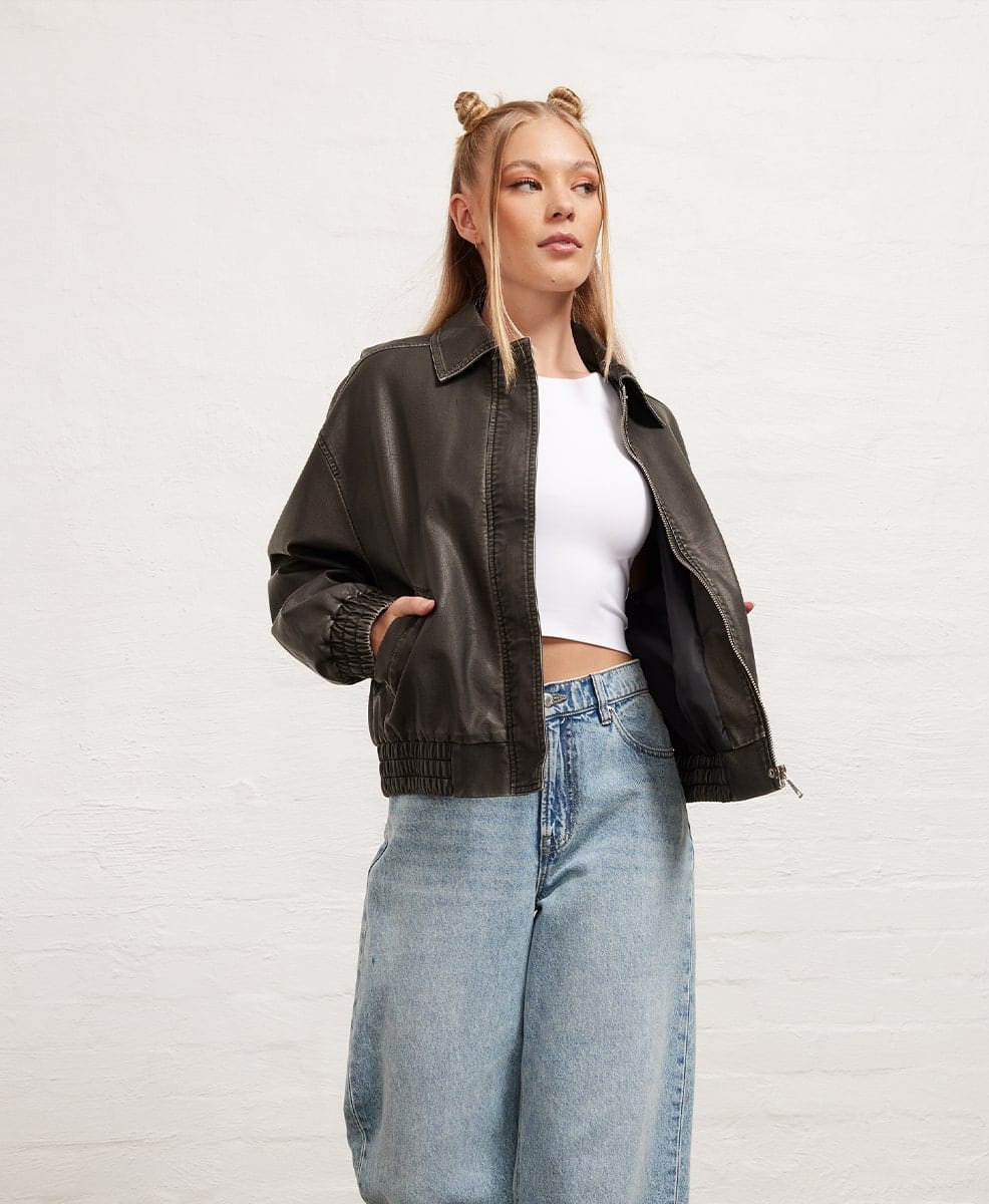 PU Bomber Jacket