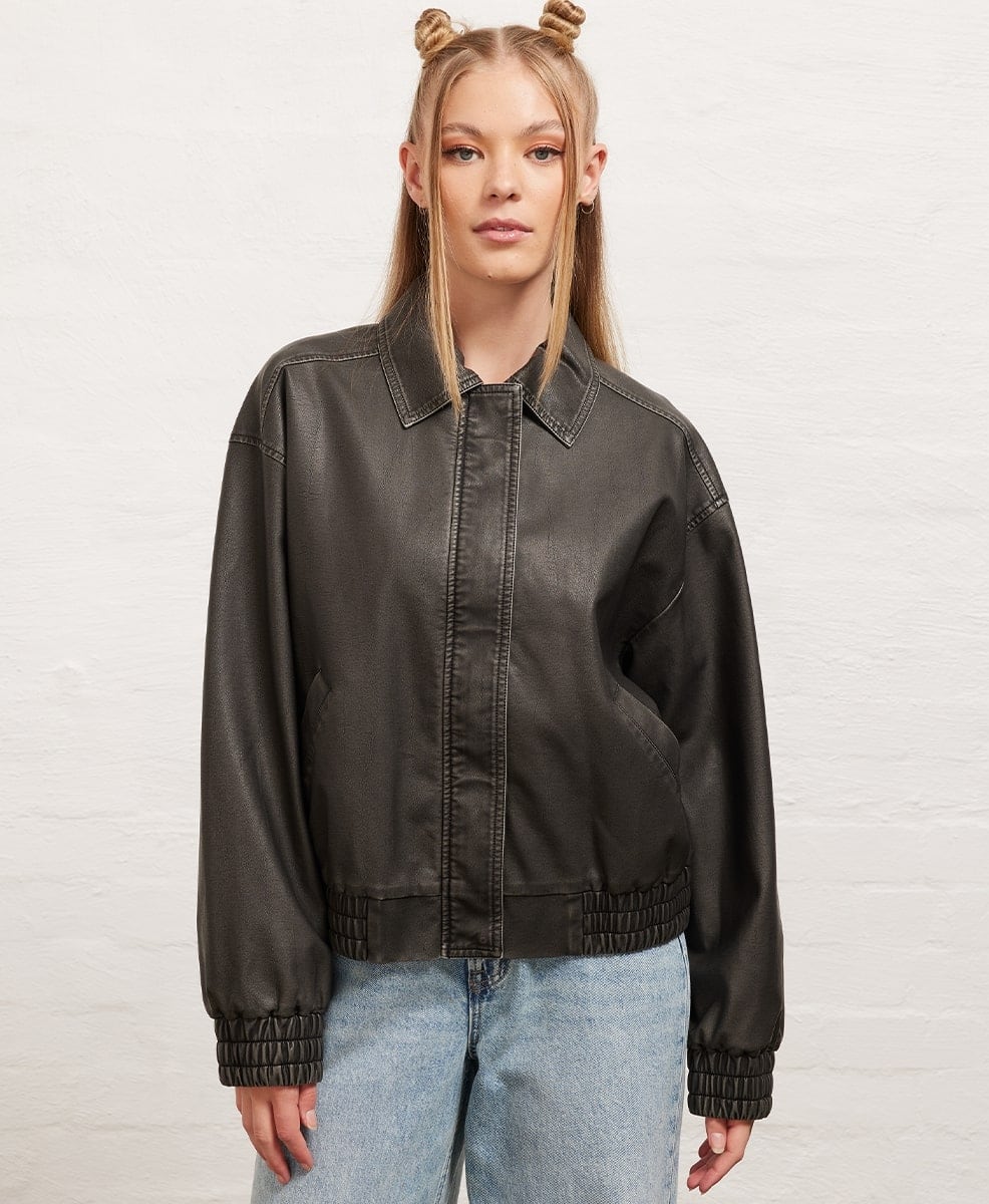 PU Bomber Jacket