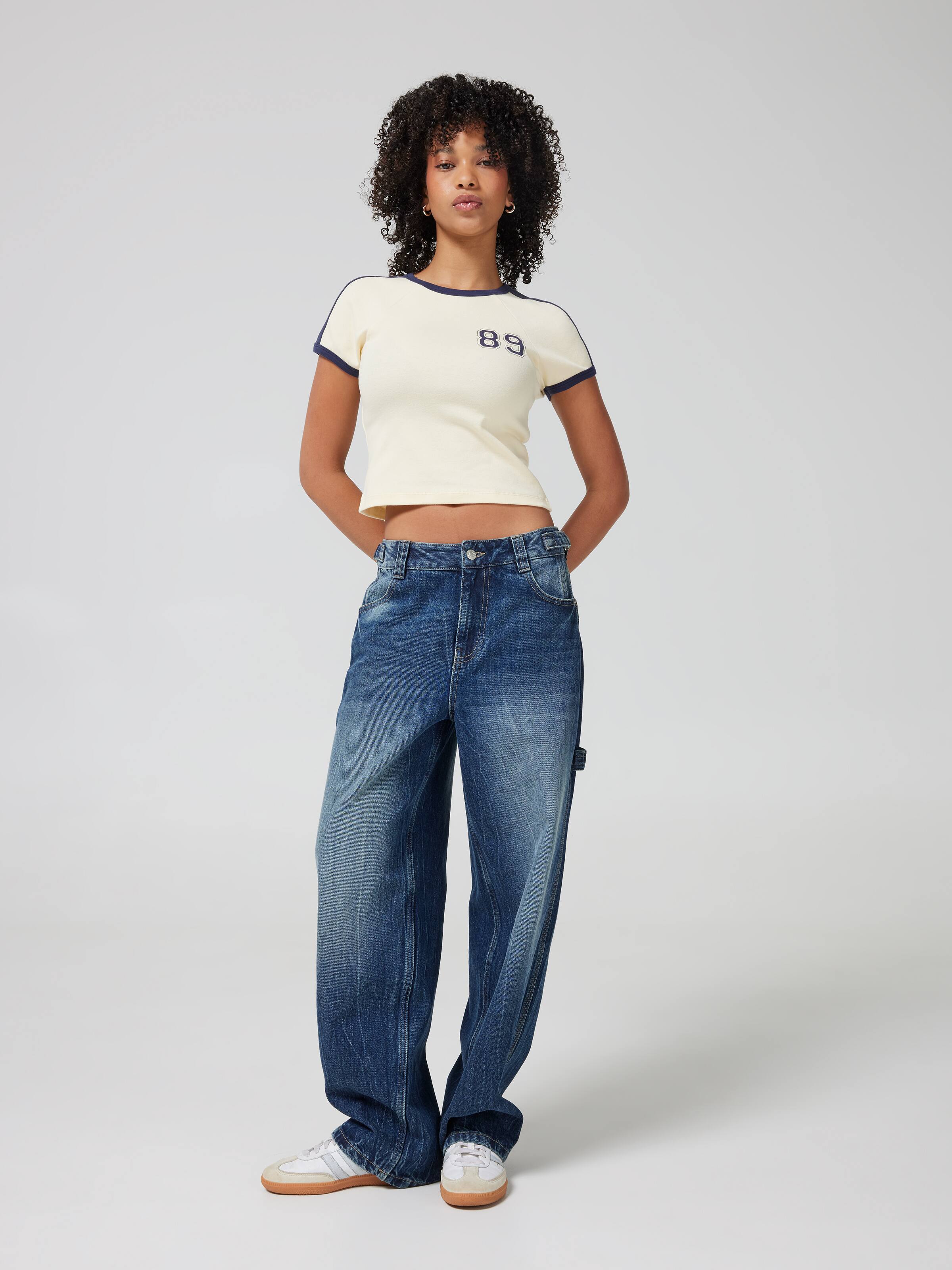 W 89 Badge Taped Raglan Tee
