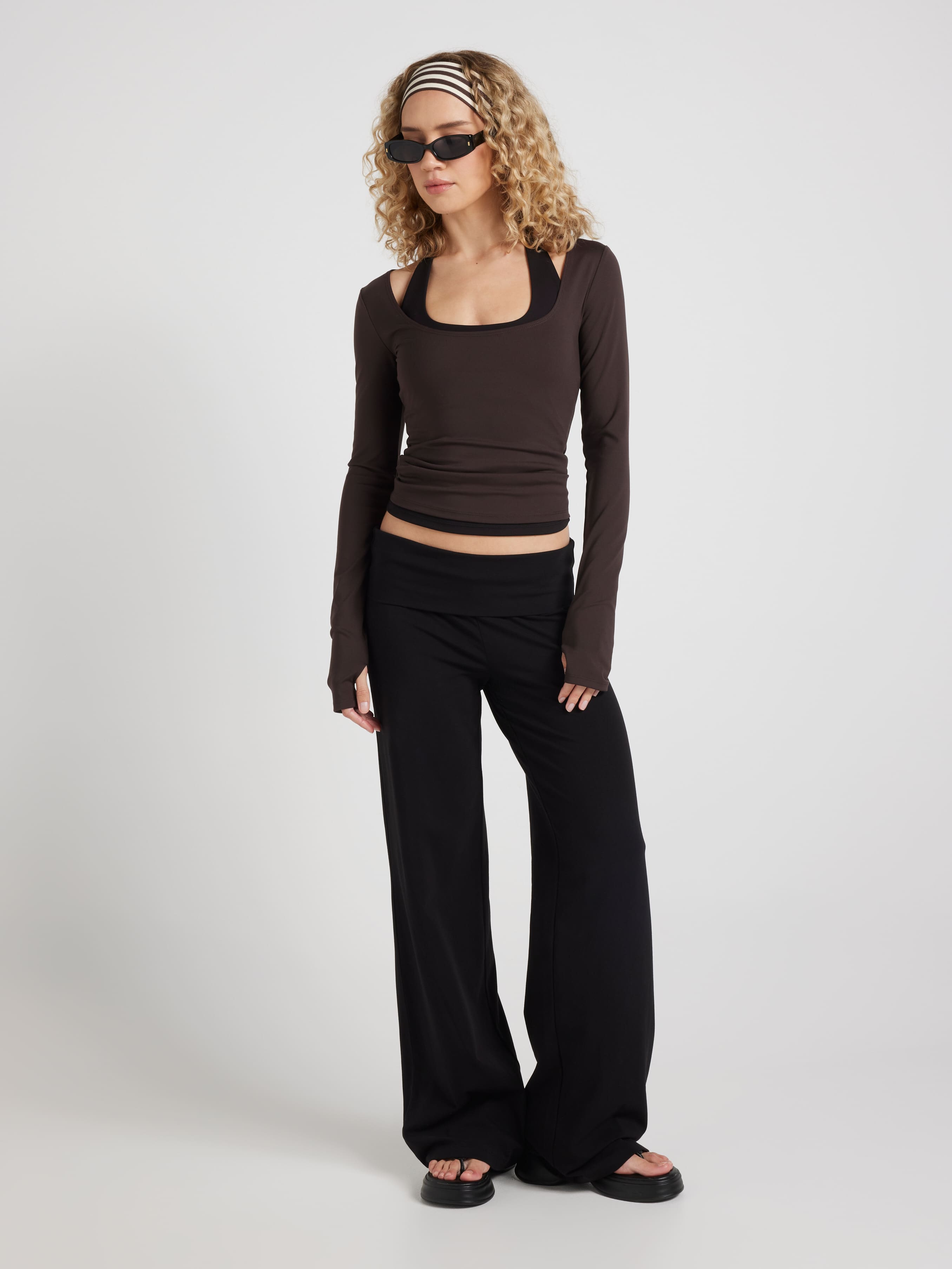 Lounge Fold Over Stright Leg Pant