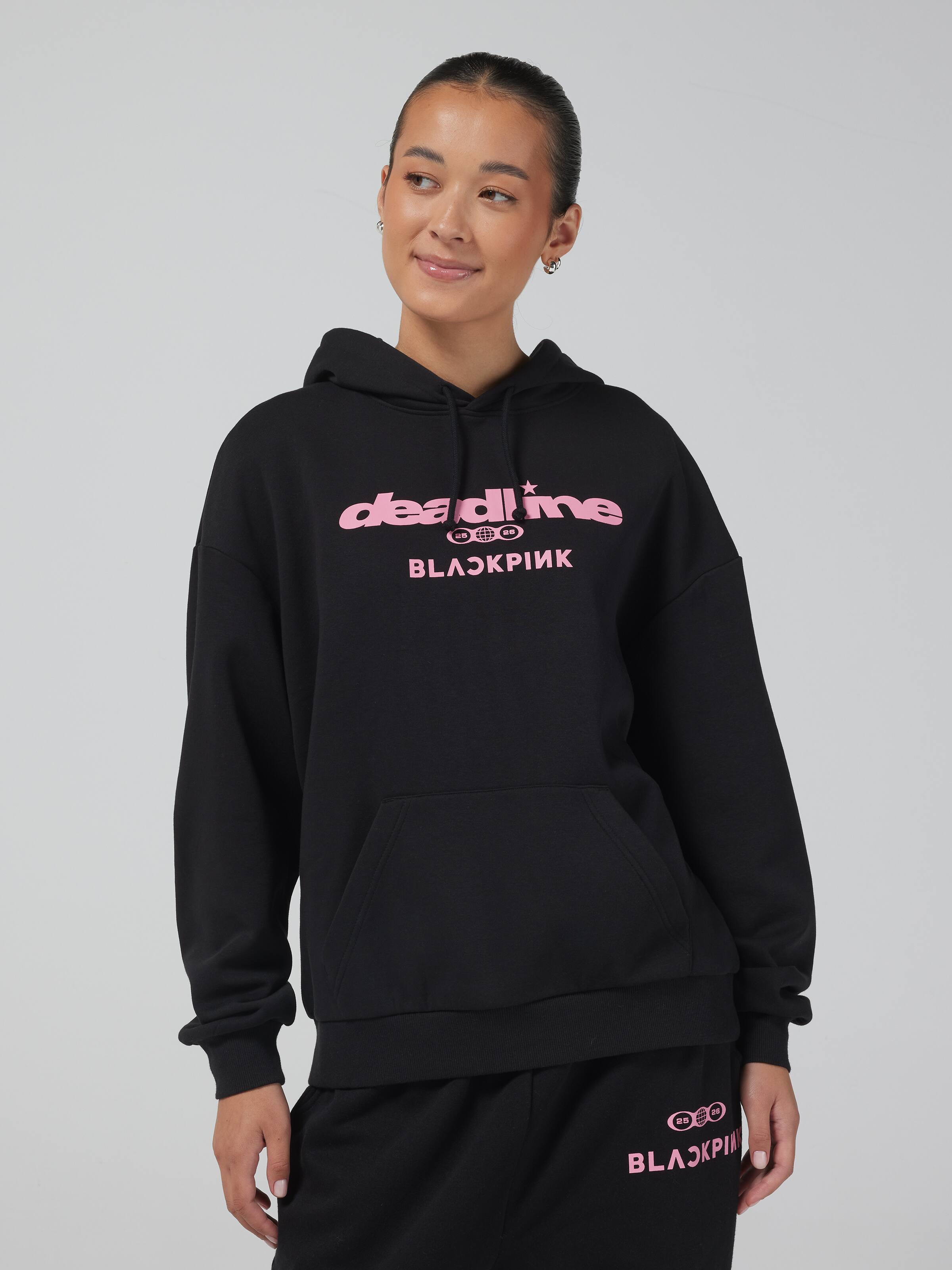 Music Black Pink Oversized Hoodie