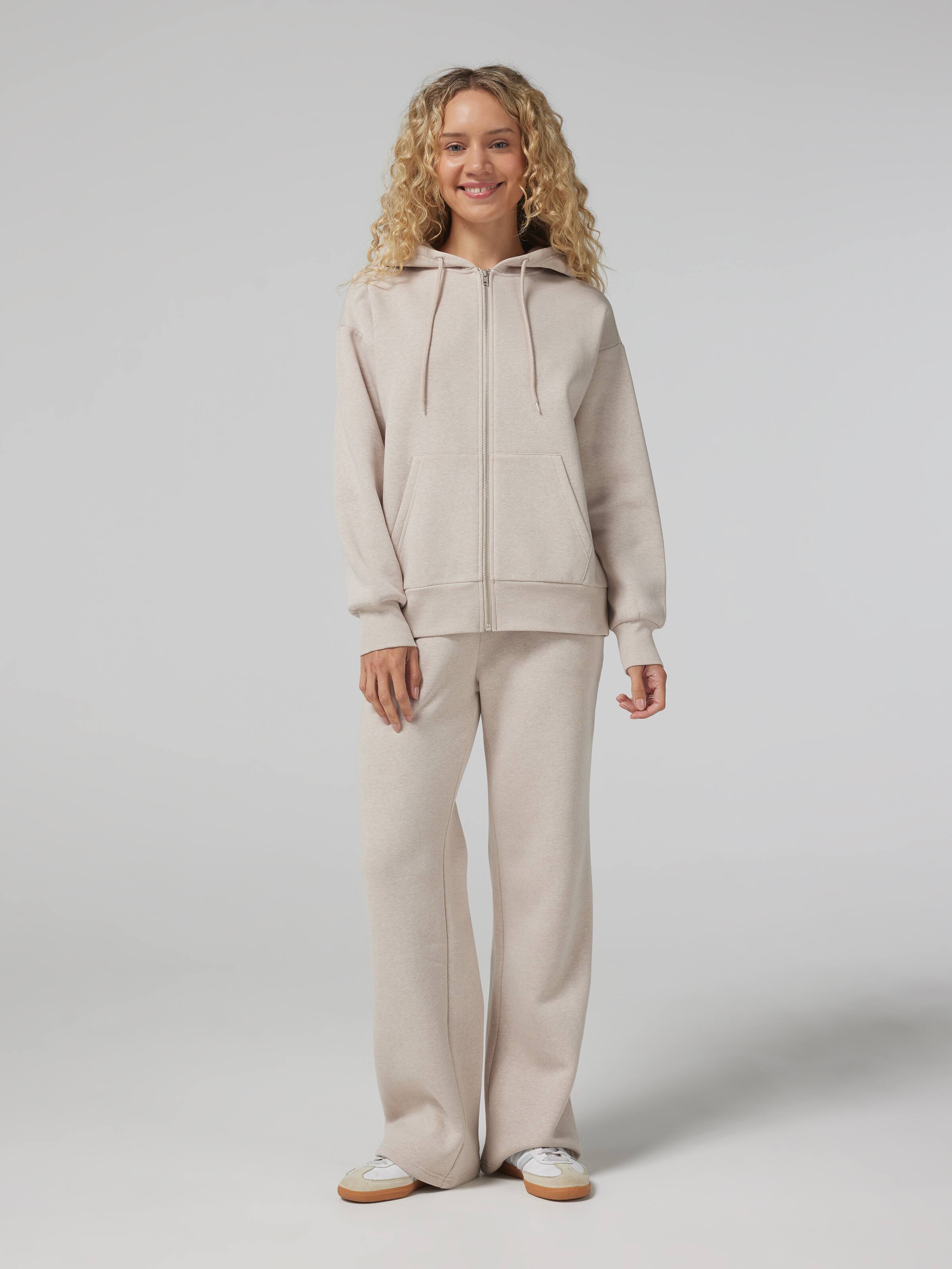 Plain Oversized Zip Thru Hoodie