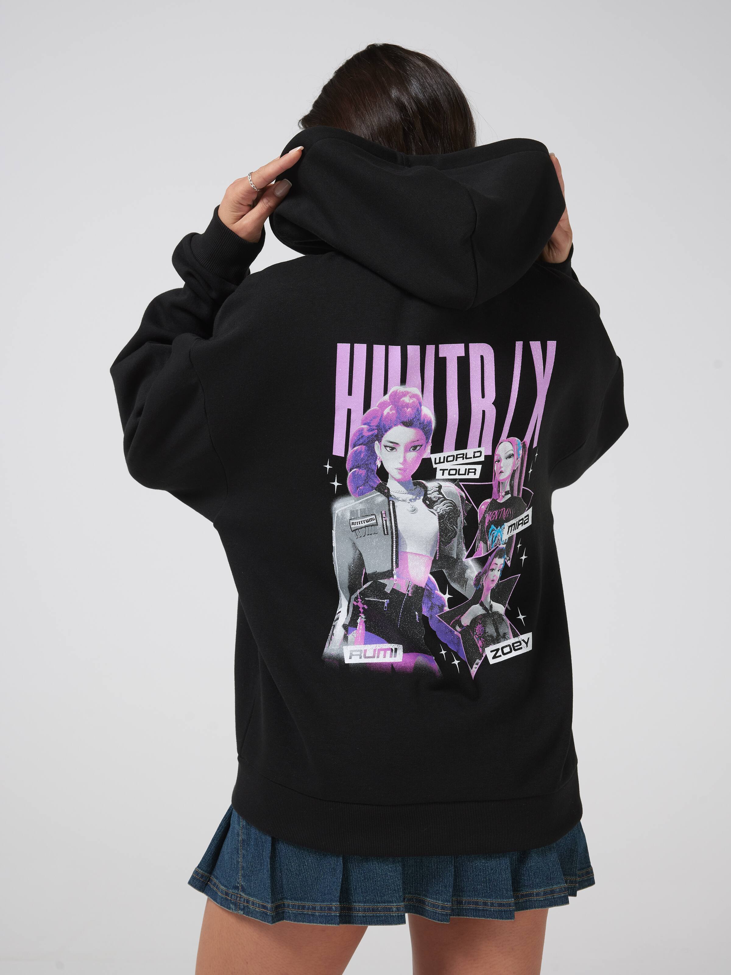 Kpop Demon Hunters Rumi Oversized Zip Thru Hoodie