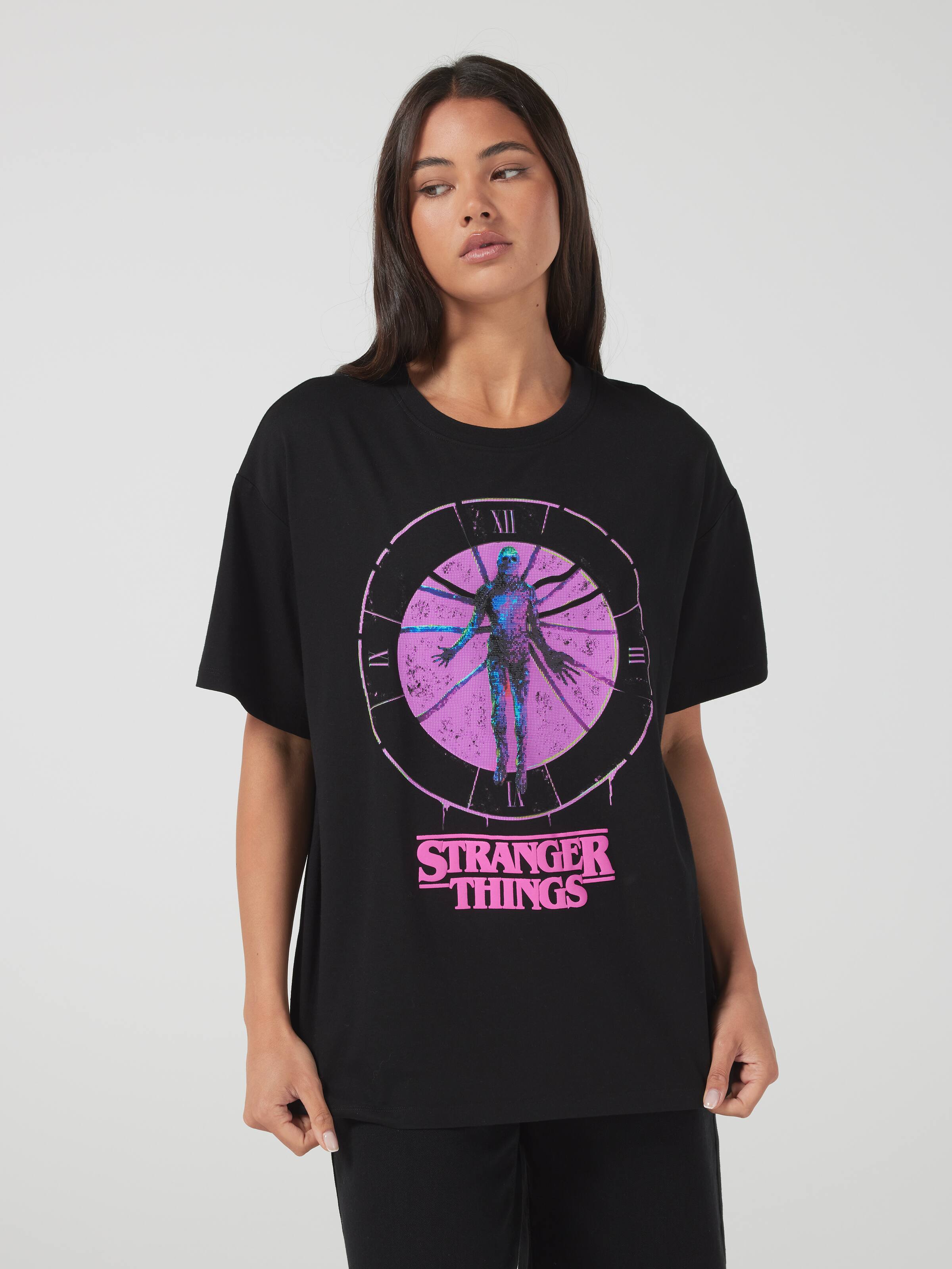Stranger Things Upside Down Logo Oversized Tee