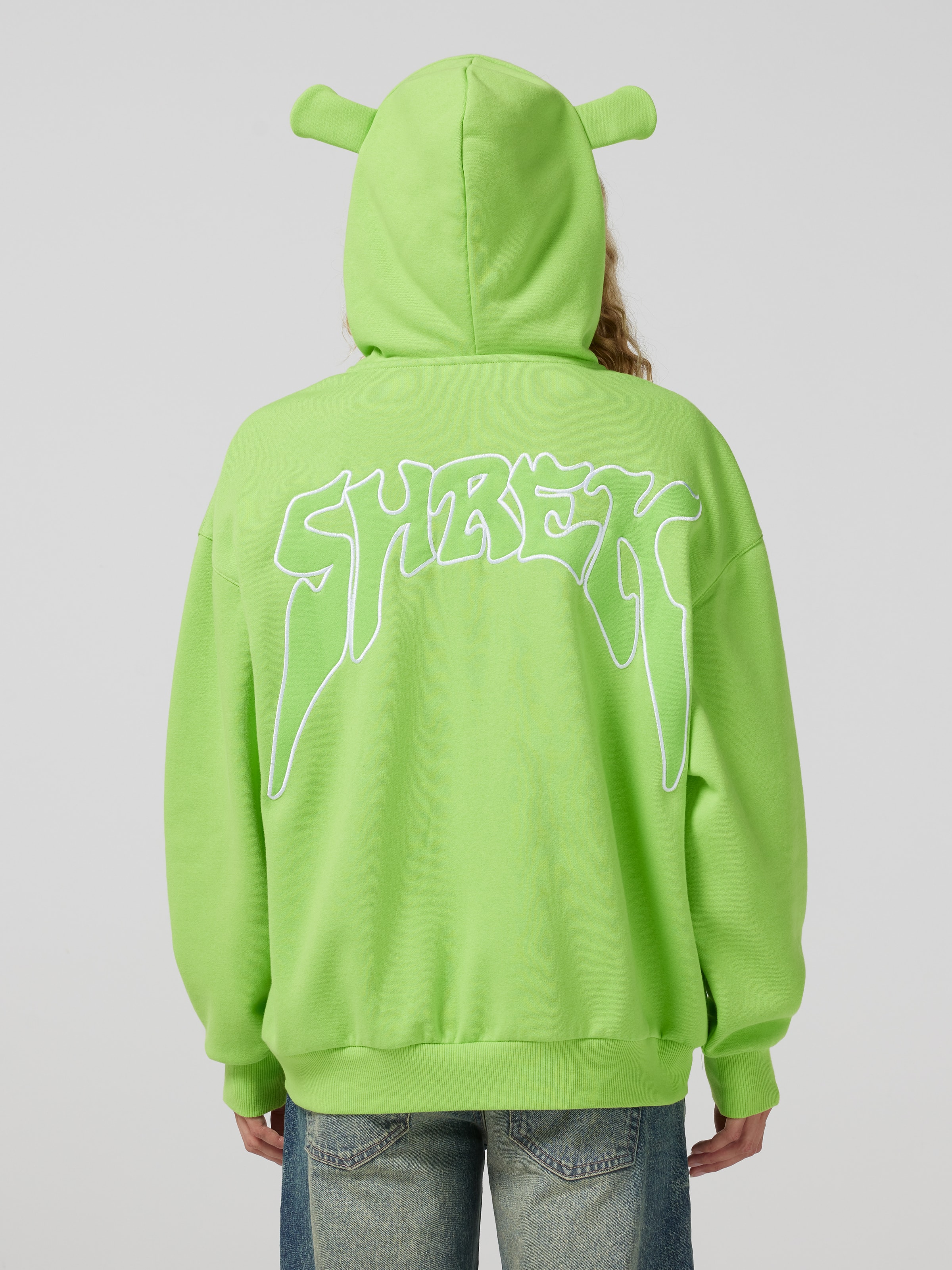 Shrek Ears Oversized Zip Thru Hoodie