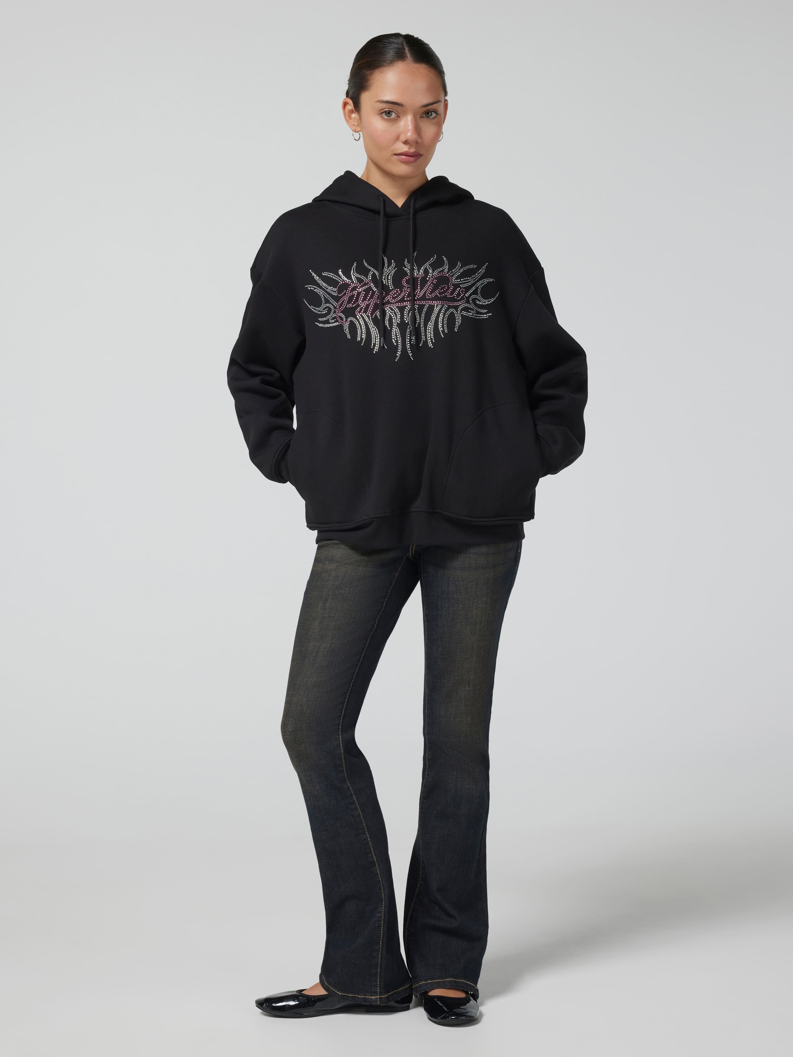 Hyperview Diamonte Oversized Hoodie