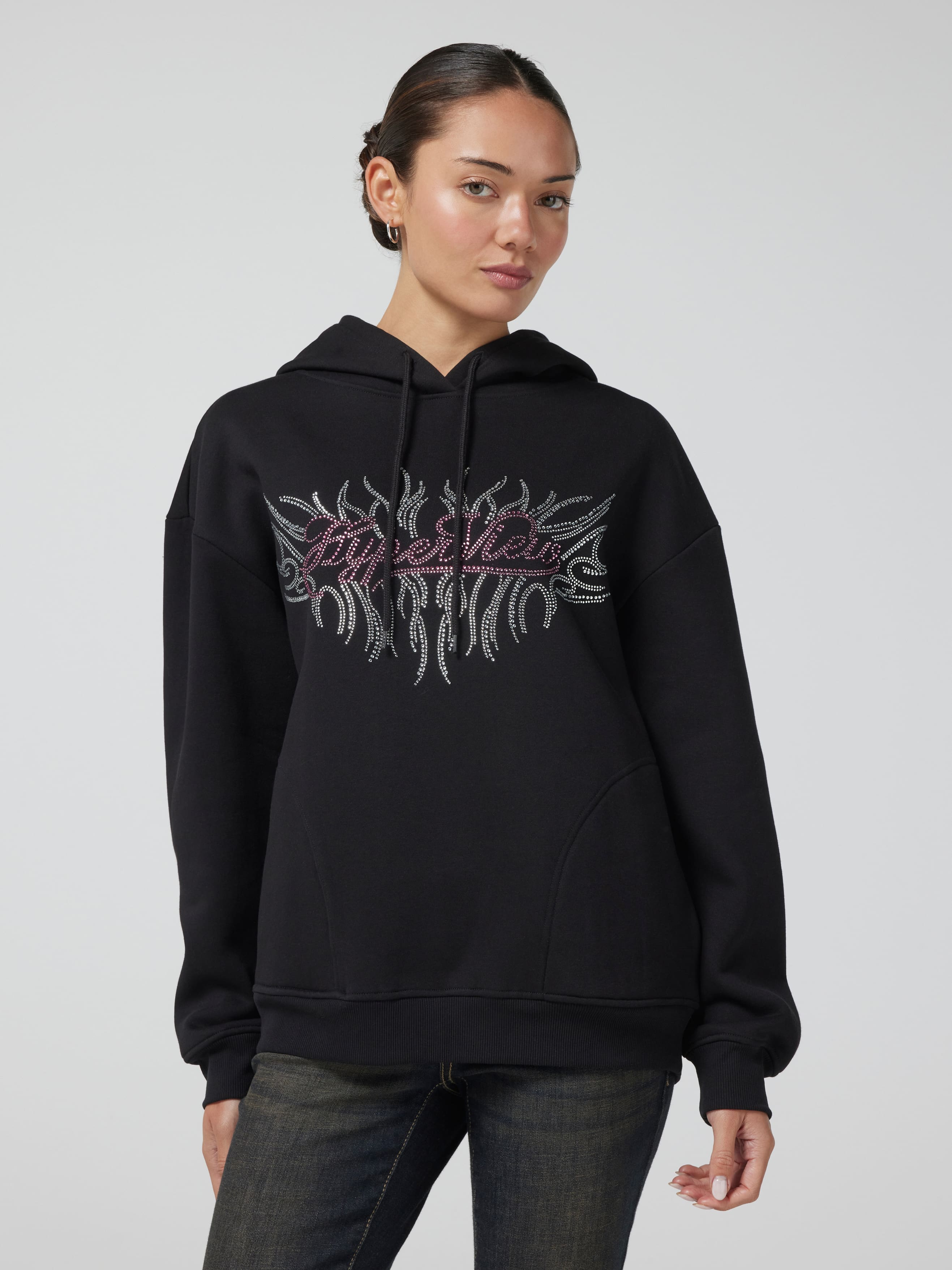Hyperview Diamonte Oversized Hoodie
