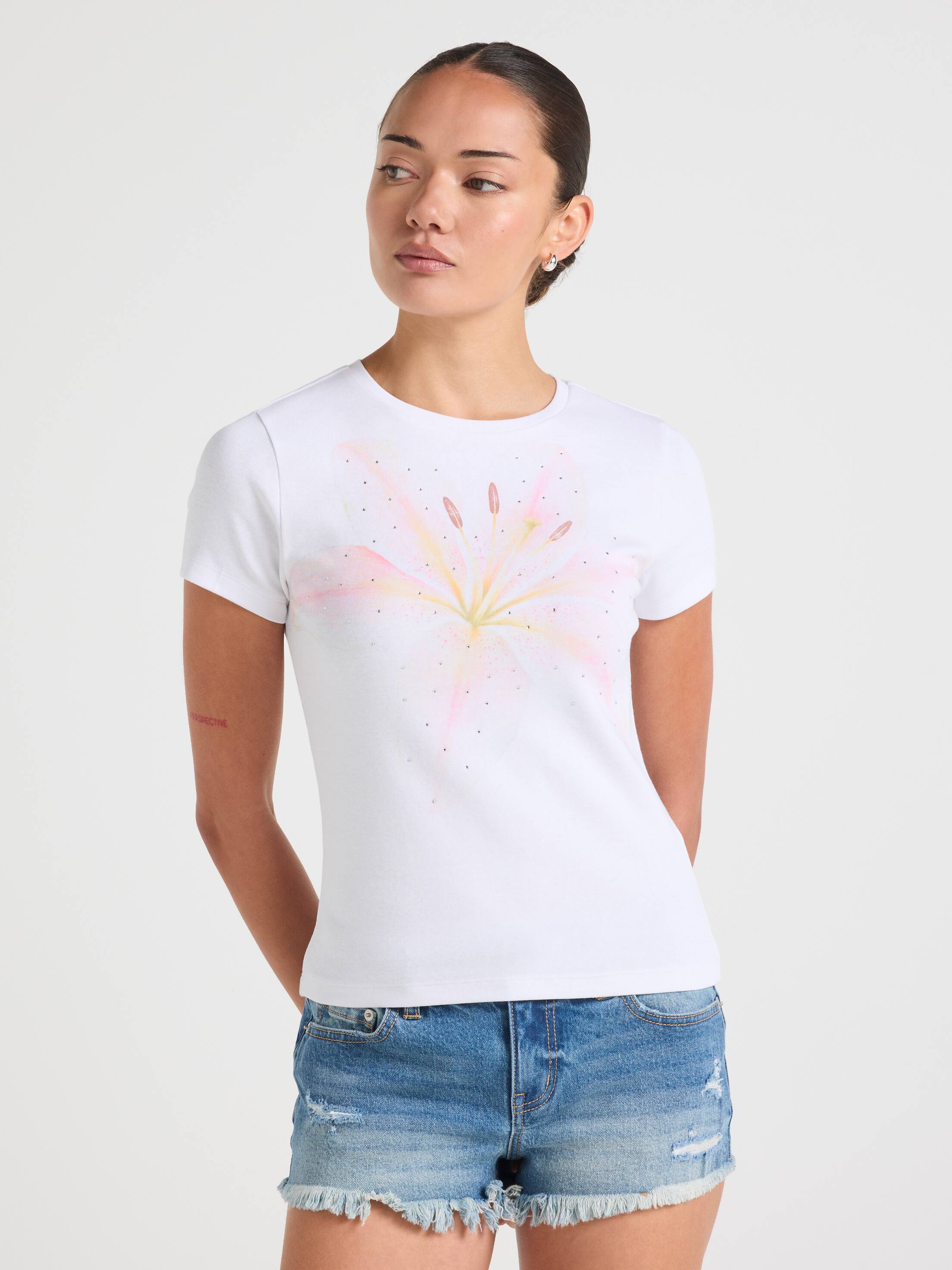 Diamonte Hibiscus Baby Tee