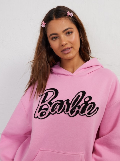 Barbie Logo Oversized Hoodie Malibu Pink - Jay Jays Online