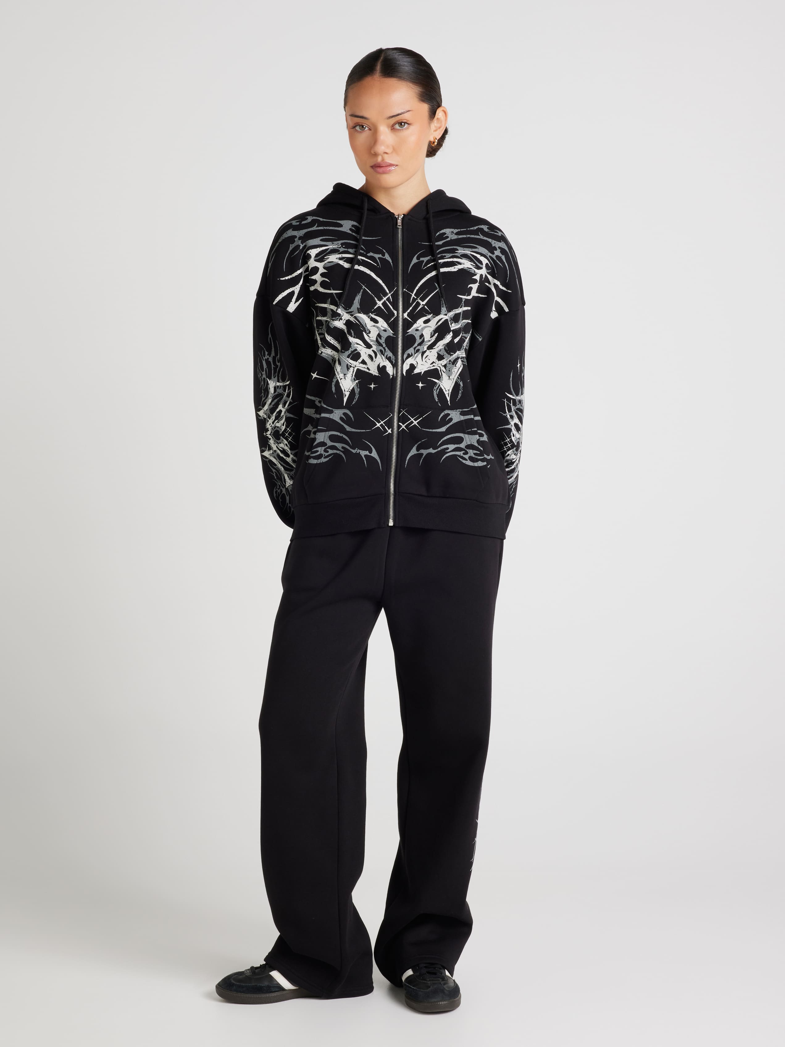 Gothic Grunge F&B Oversized Zip Thru