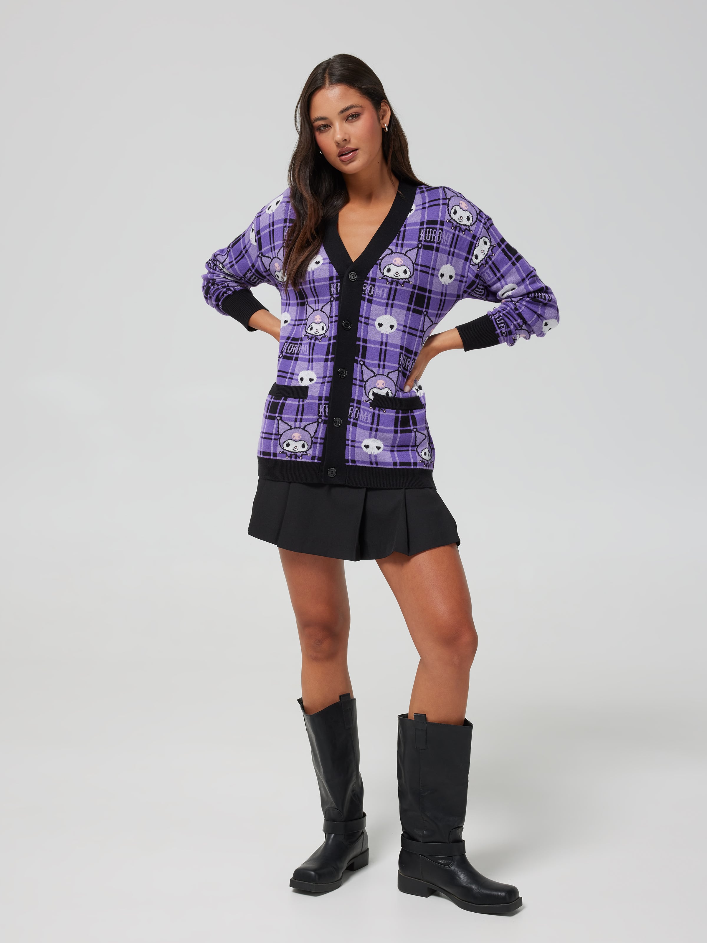 Kuromi Plaid Cardigan