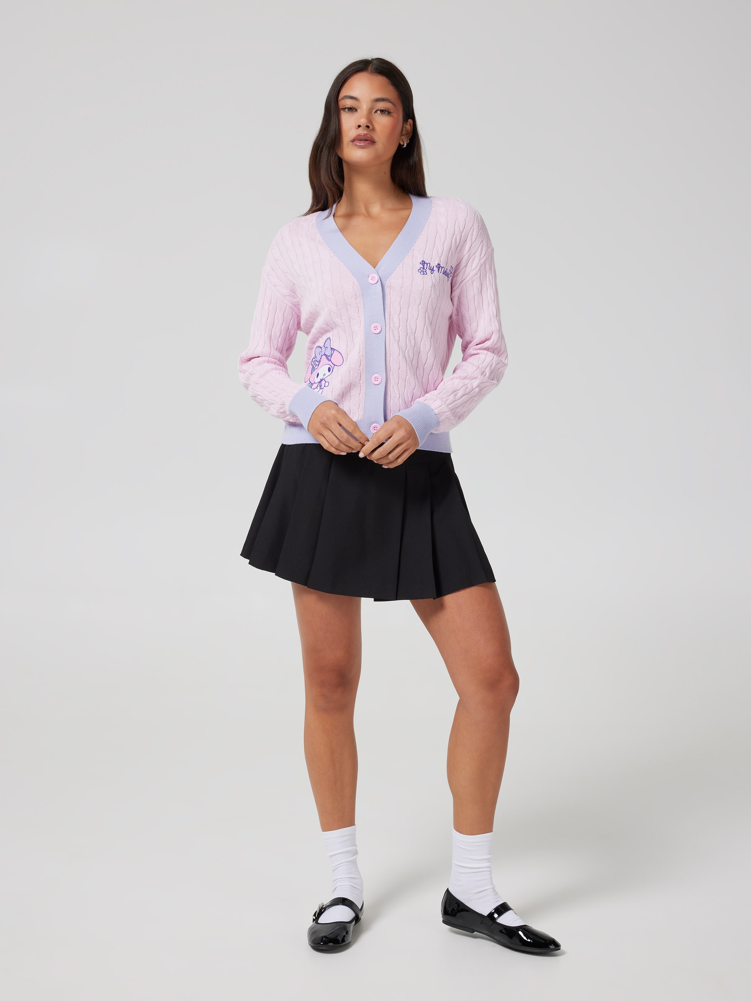 Argyle My Melody Crop Cardi