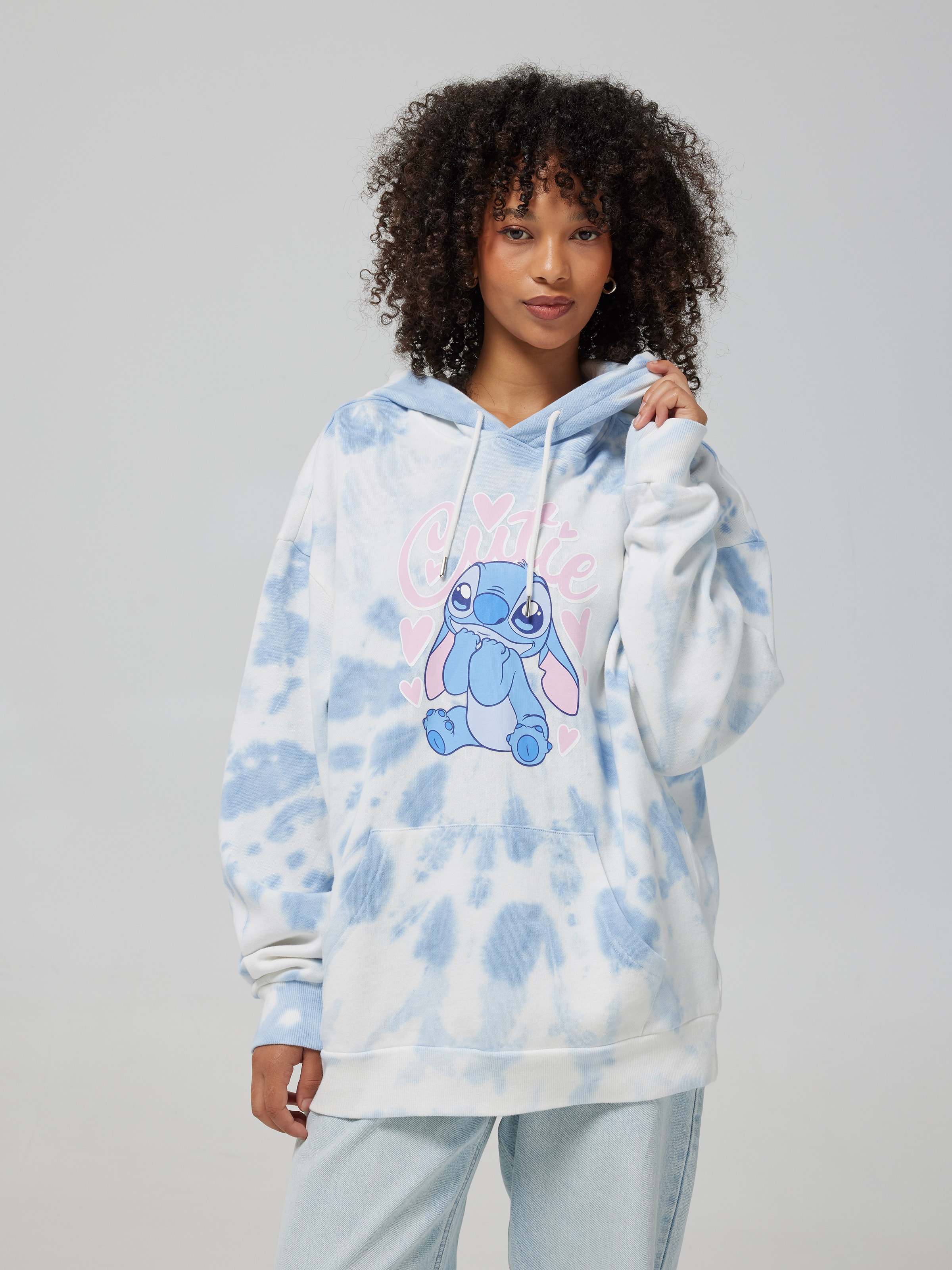 Lilo & Stitch Cutie Tie Dye Oversized Hoodie