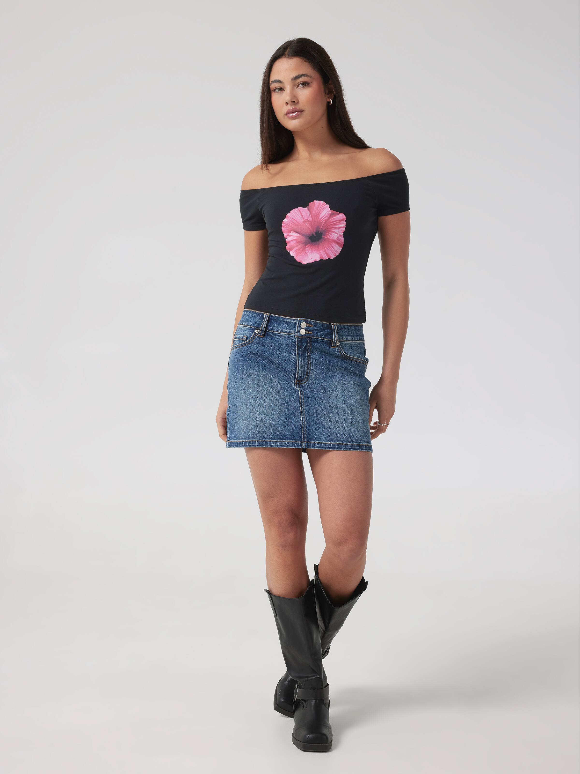 Hibiscus Off The Shoulder Tee
