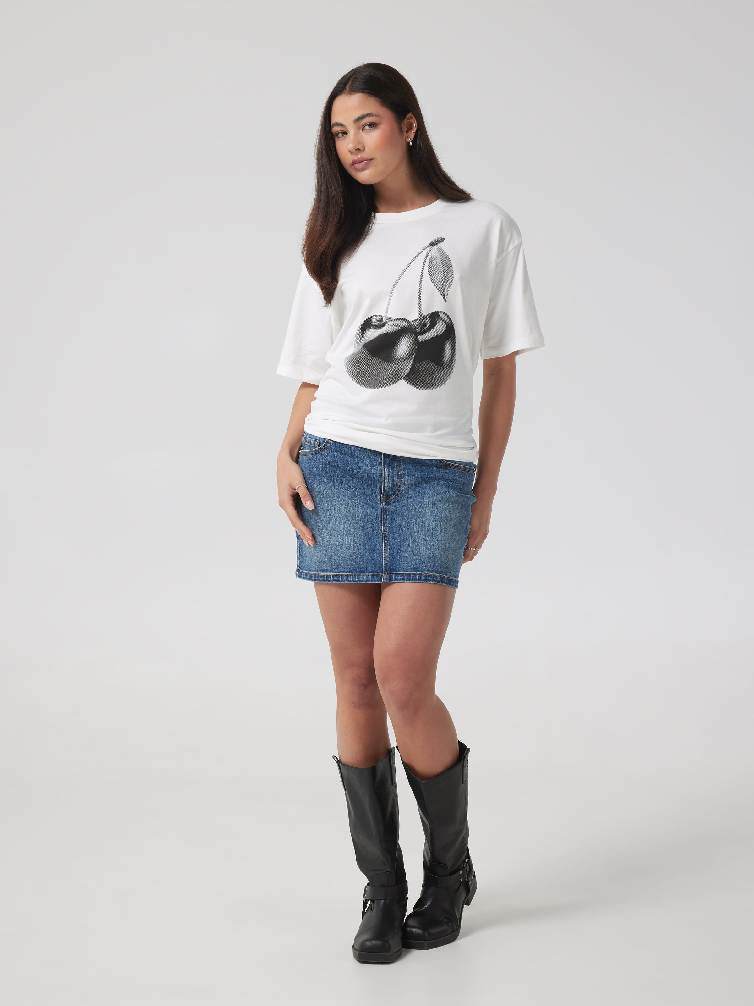 Cherry Graphic Oversized Tee