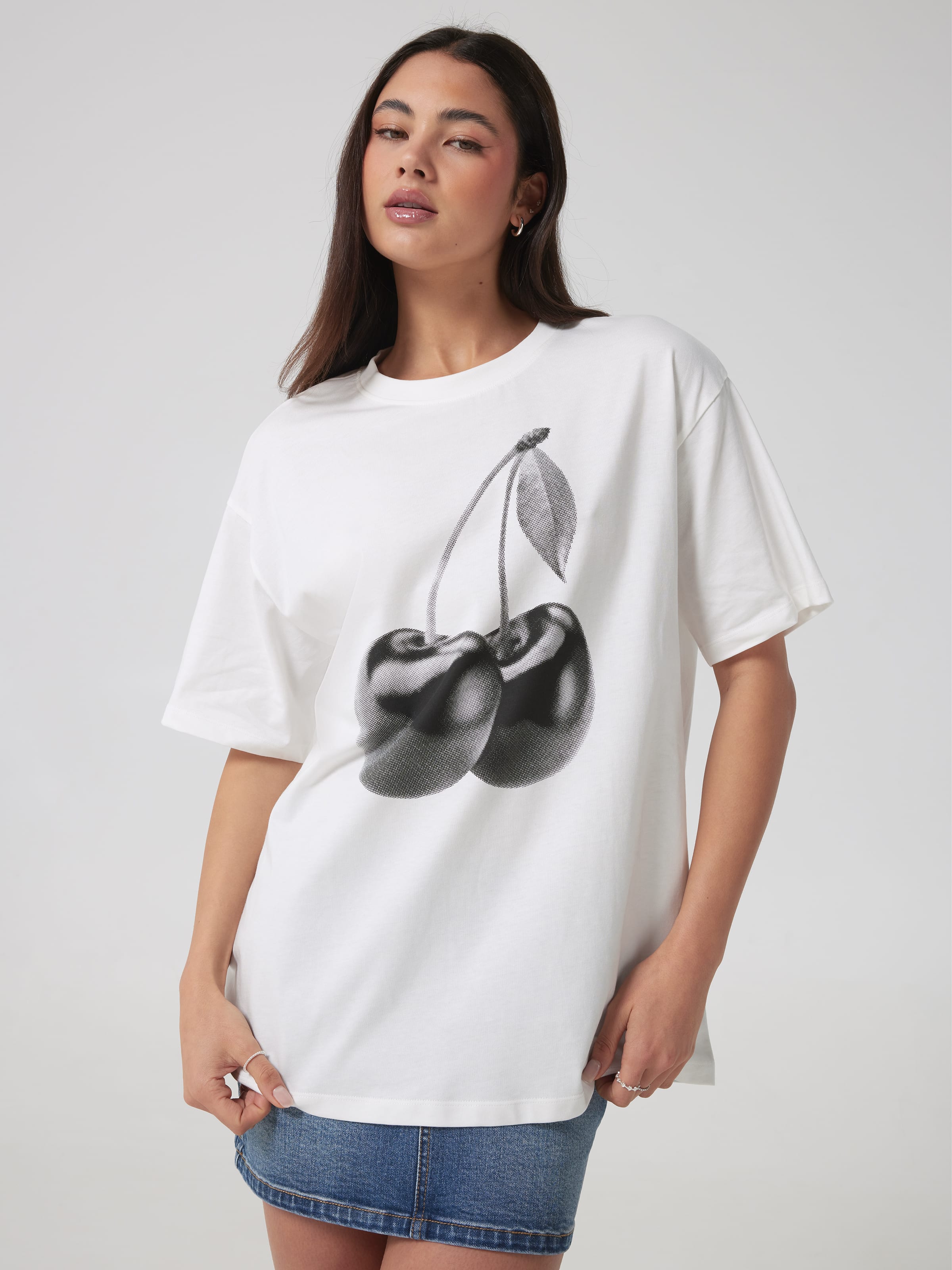 Cherry Graphic Oversized Tee