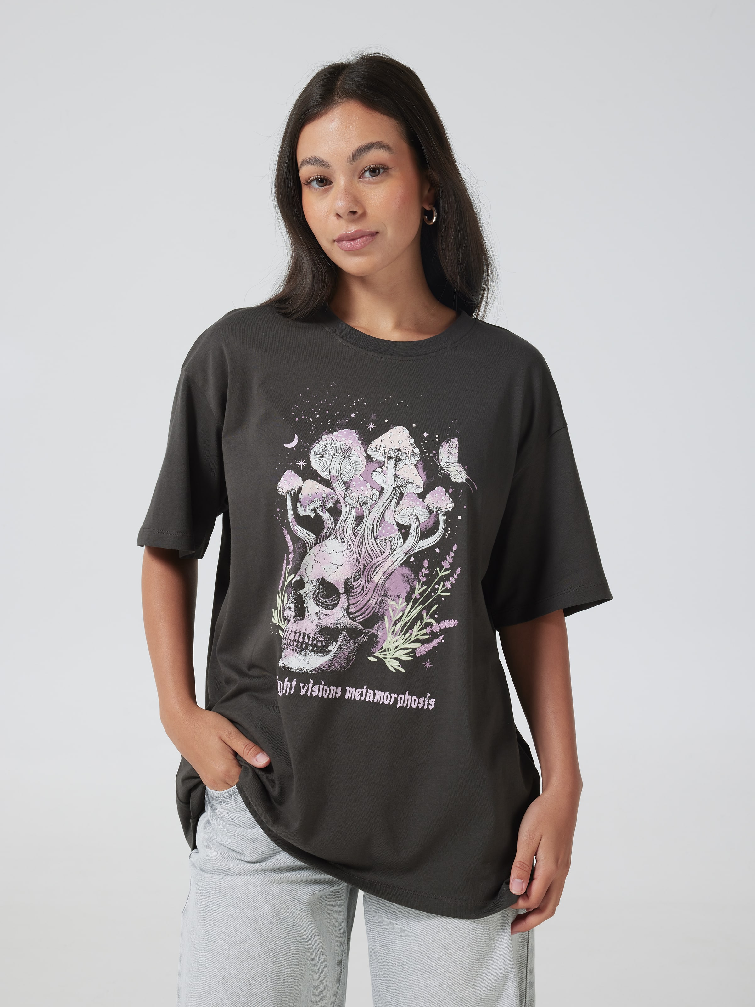 Night Vision Mushroom Oversized Tee