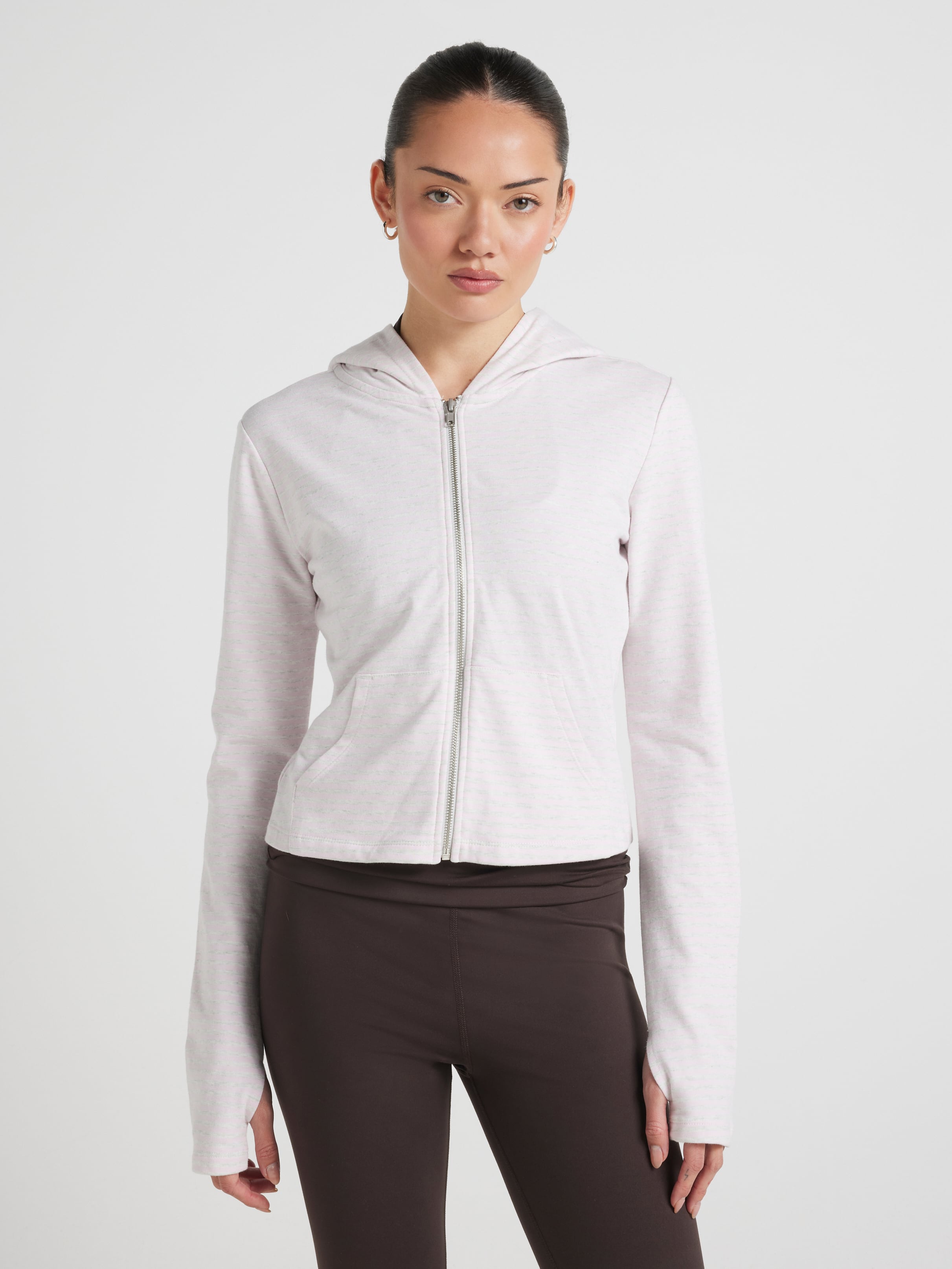 Close To Body Stripe Zip Up