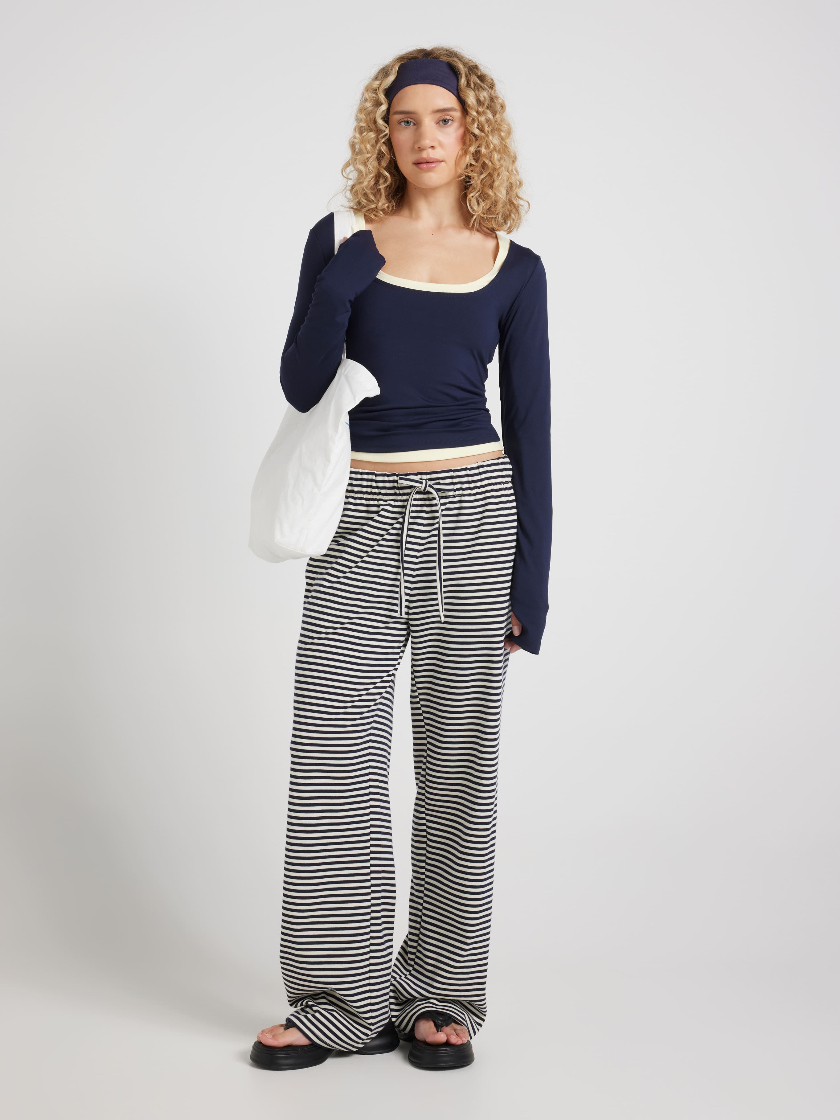 Striped Drapey Lounge Pant