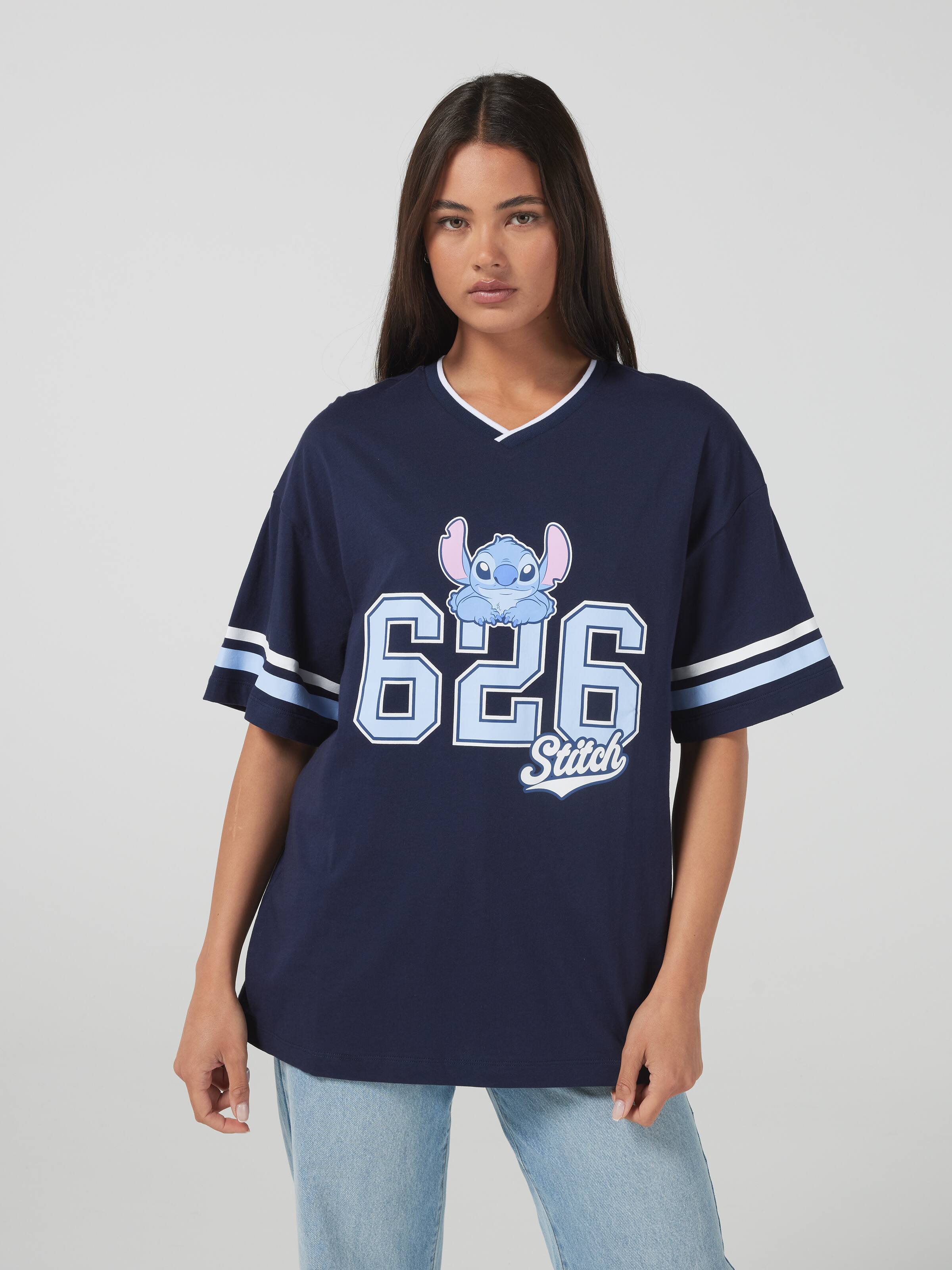 Lilo & Stitch 626 V Neck Oversized Tee