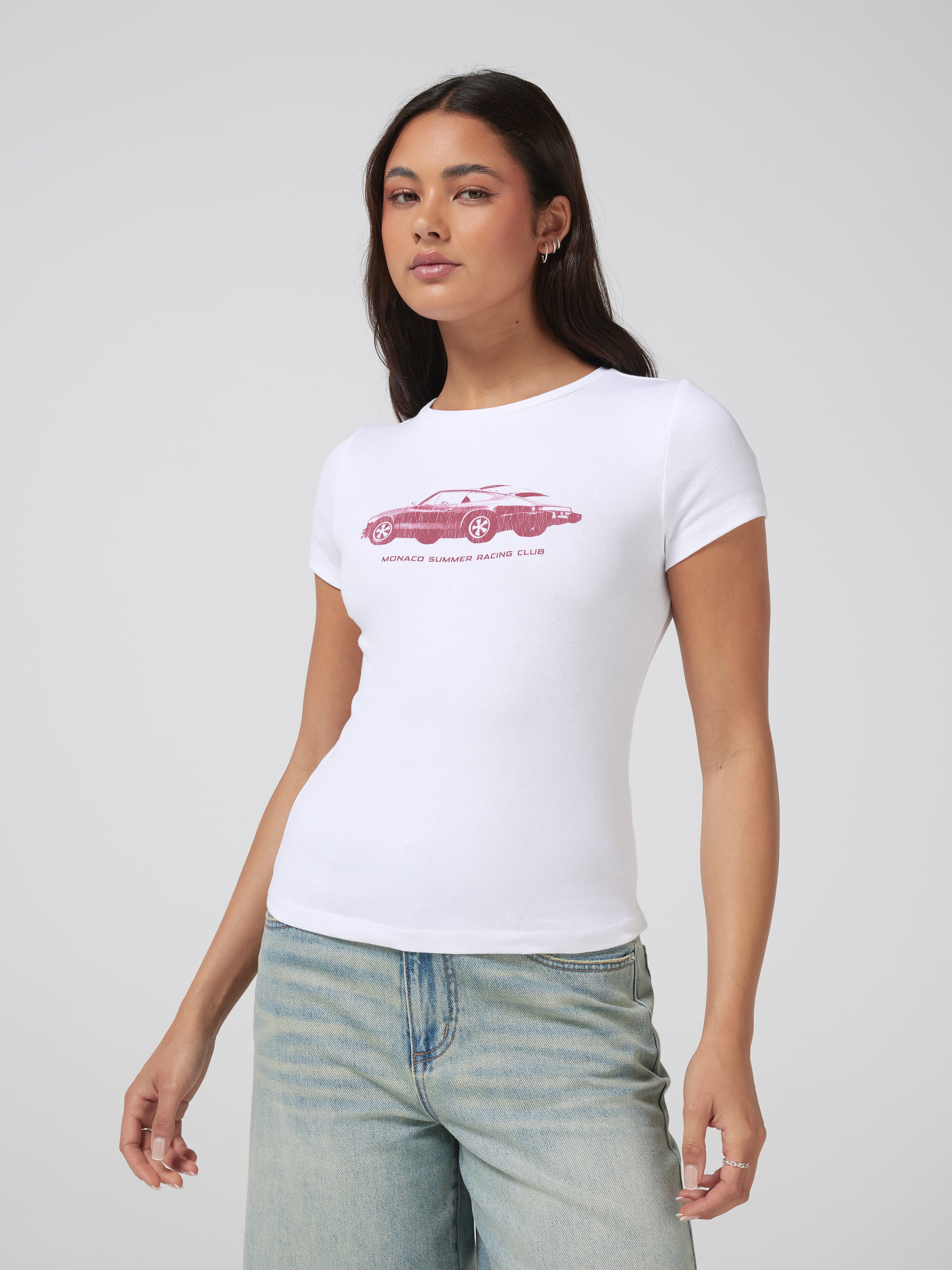 Moto Car Longline Baby Tee