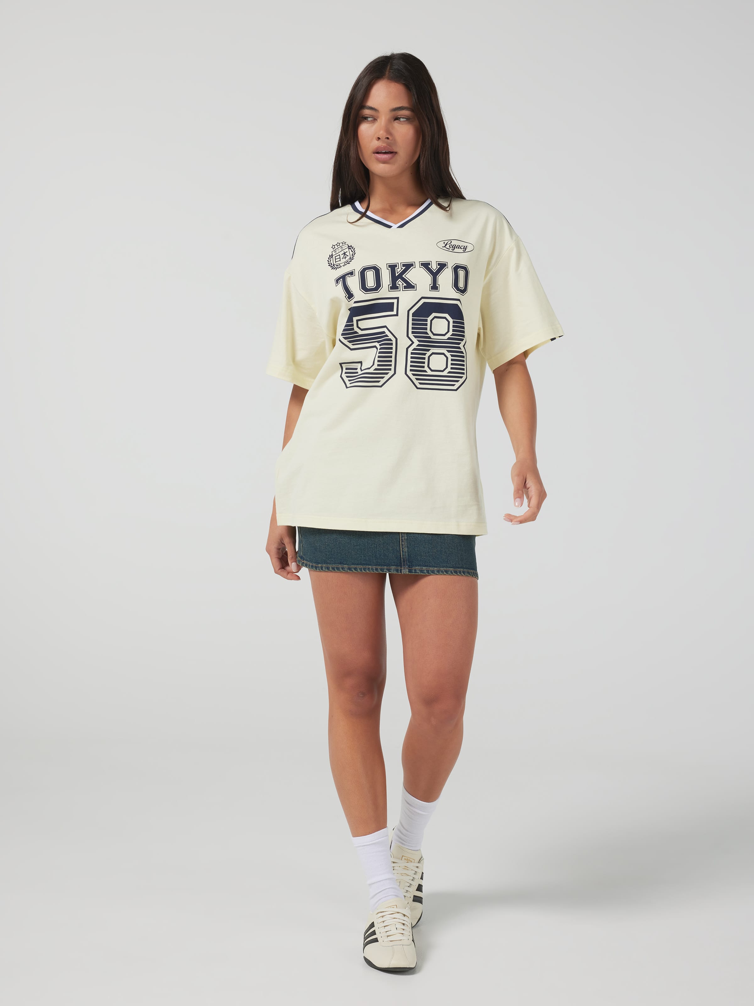 Tokyo V Neck Oversized Tee