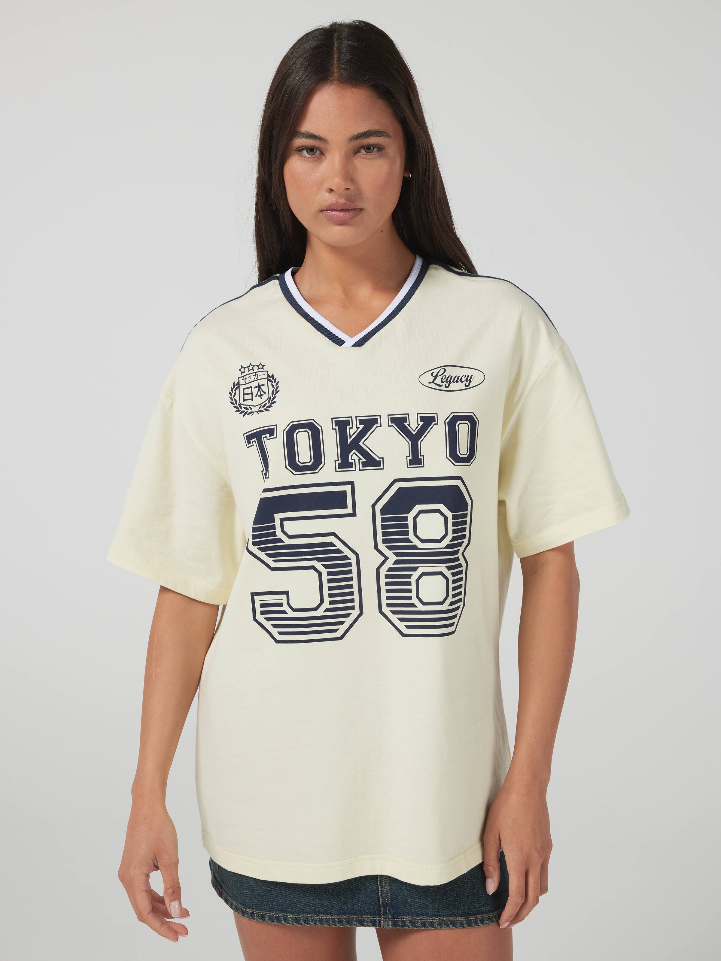 Tokyo V Neck Oversized Tee