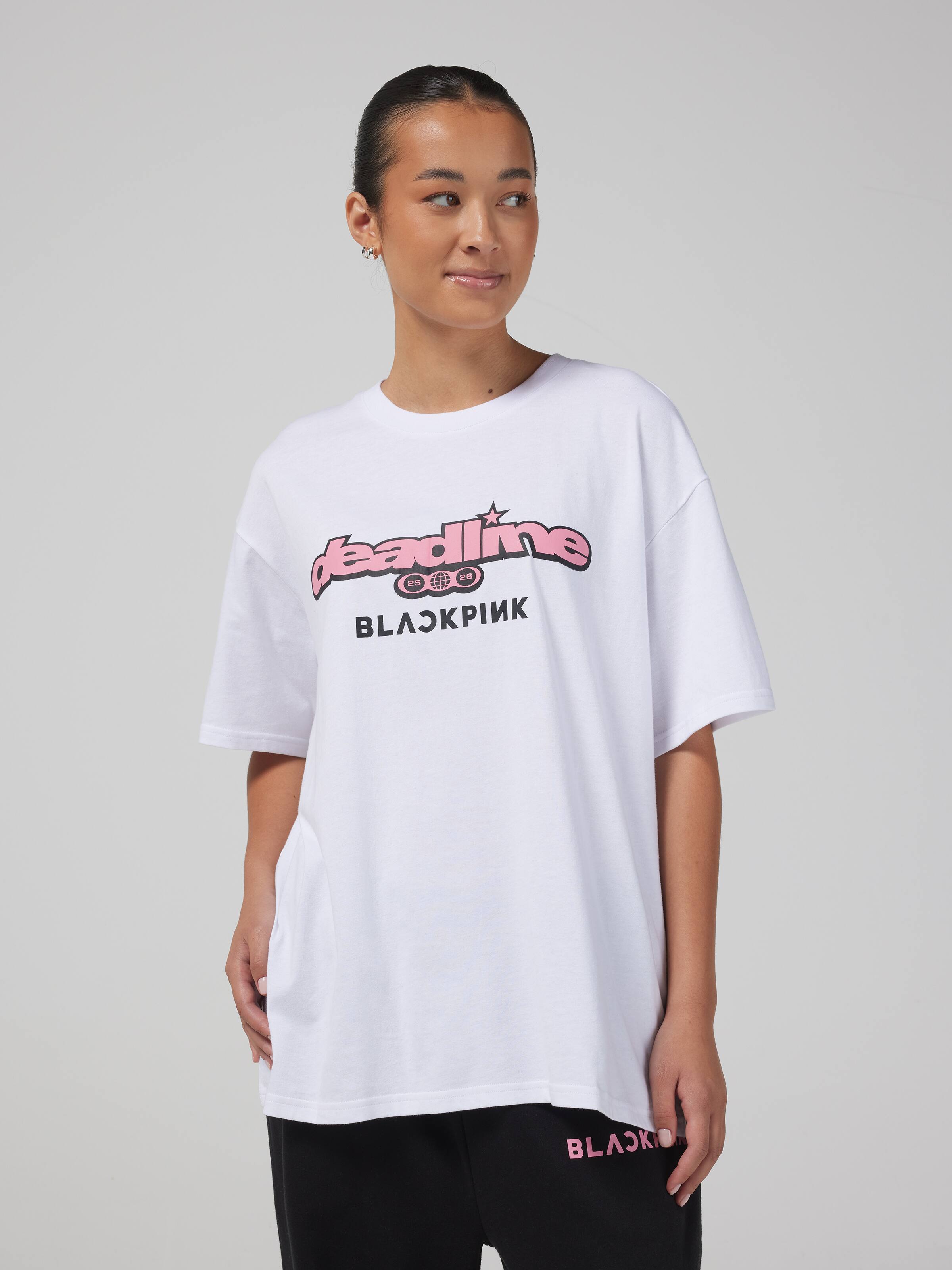 Music Black Pink Oversized Tee
