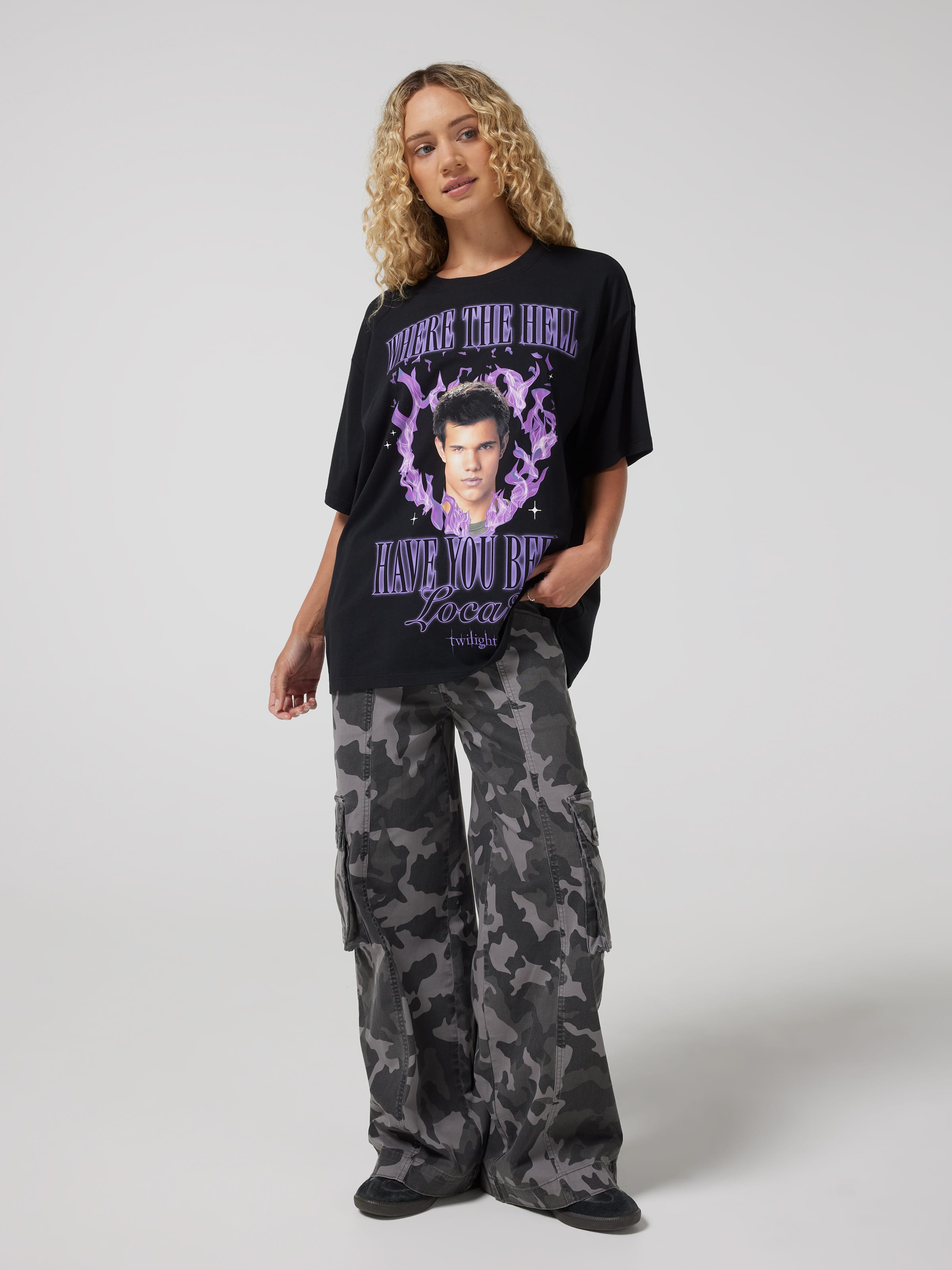 Twilight Jacob Flame Oversized Tee