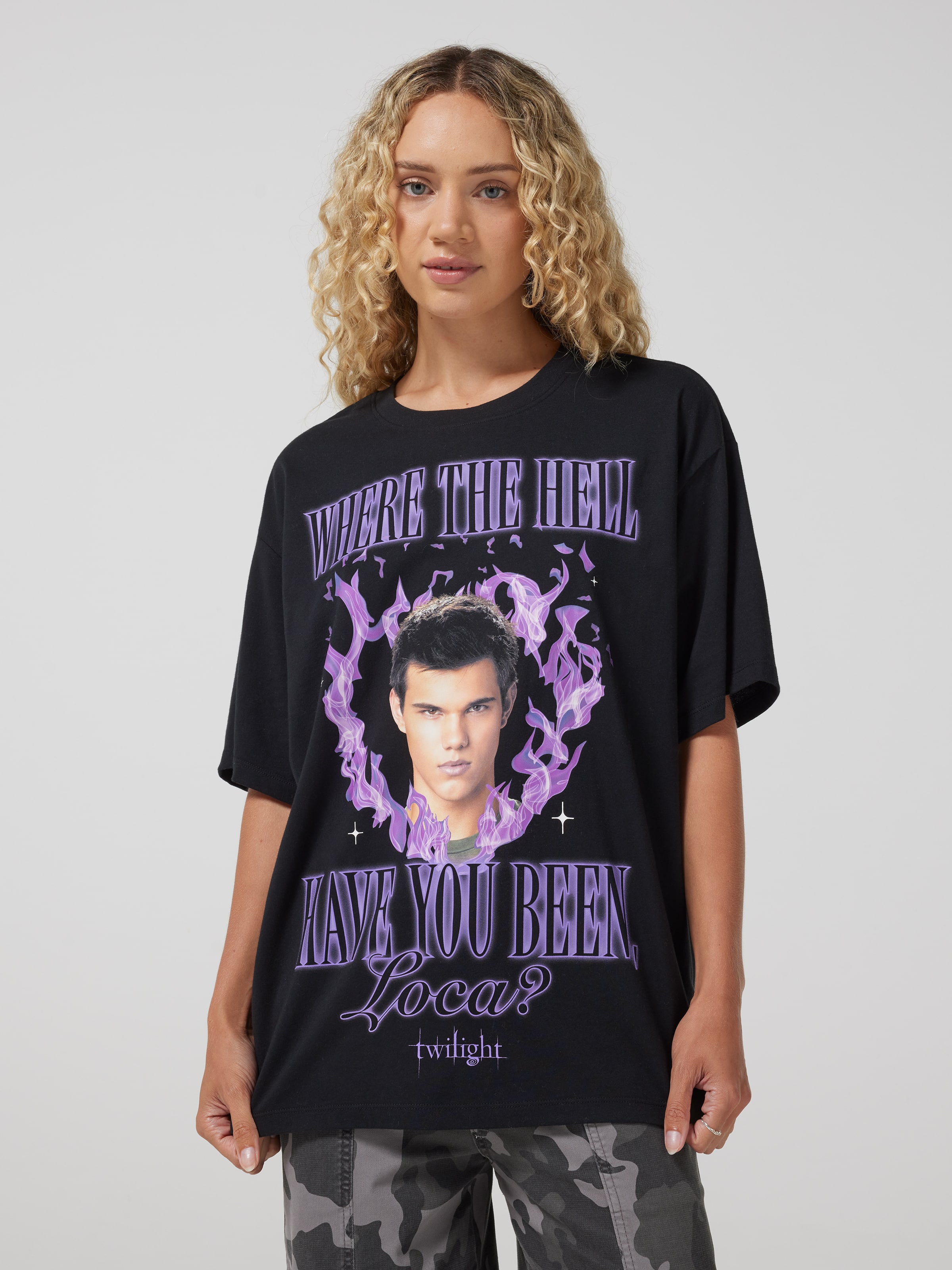 Twilight Jacob Flame Oversized Tee