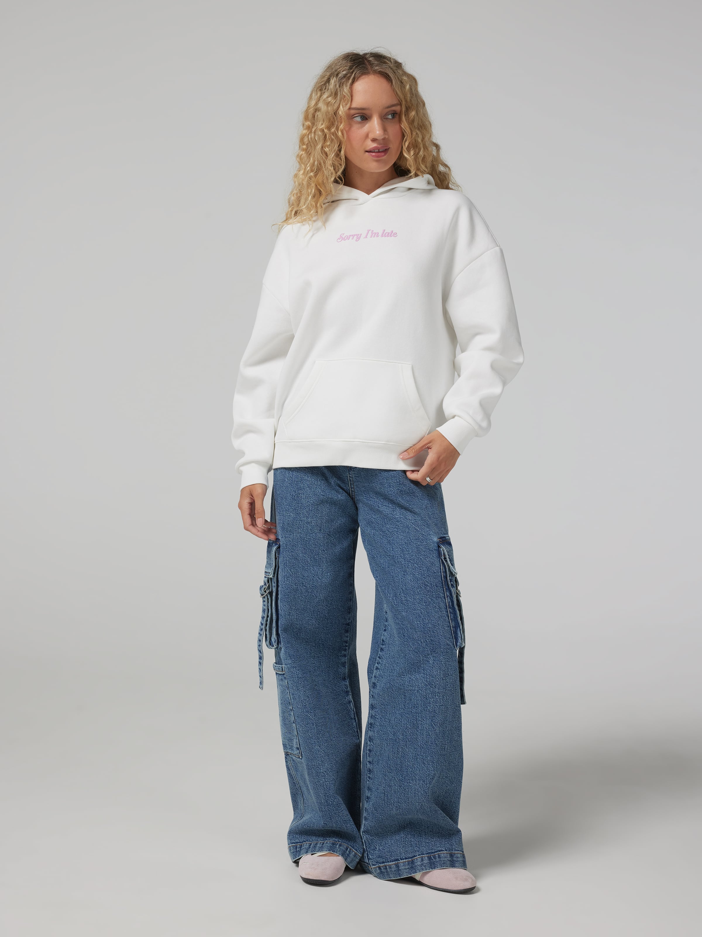 Sorry Im Late Oversized Hoodie