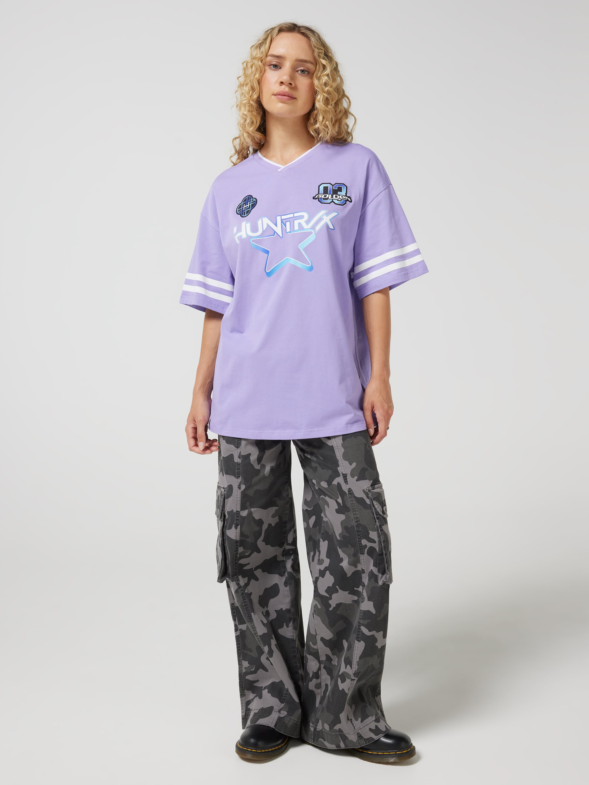 Kpop Huntrix V Neck Oversized Tee