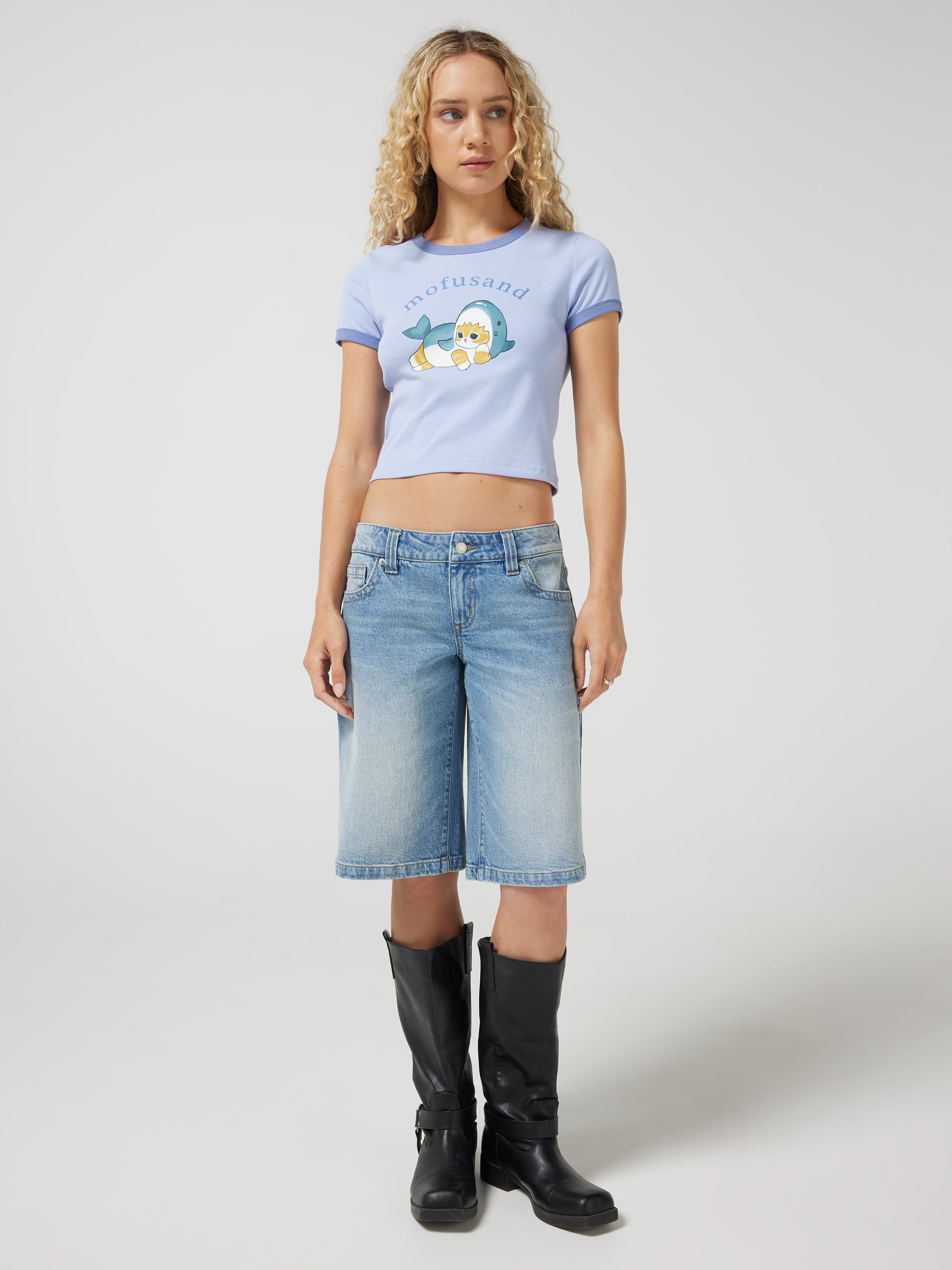 Mofusand Baby Ringer Tee