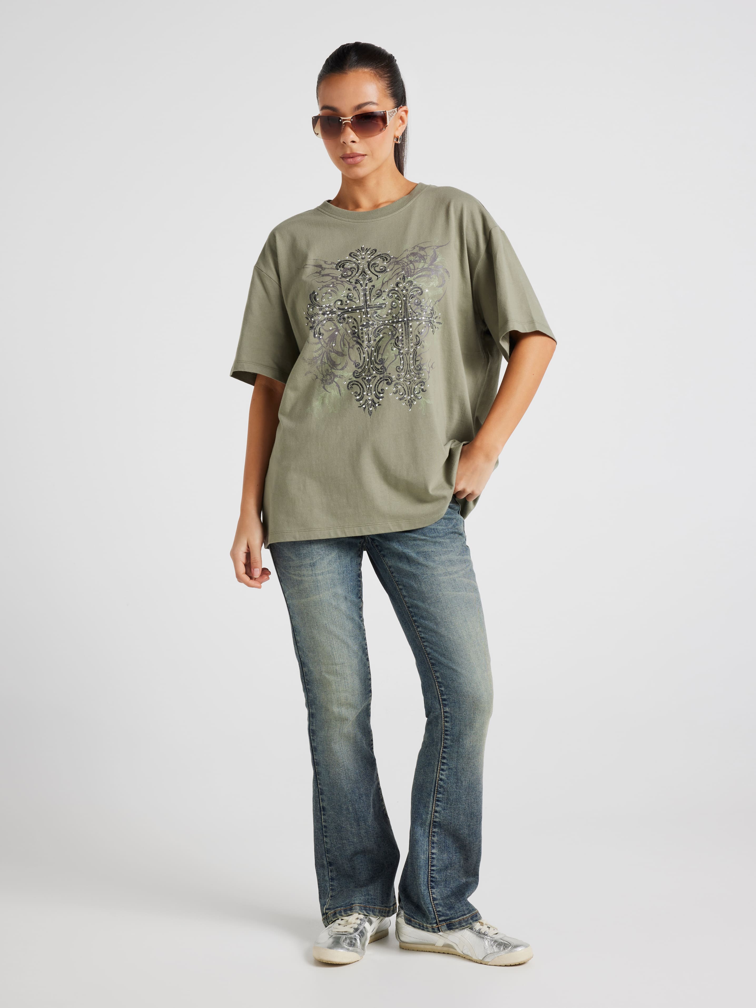 Gothic Cross Oversized Tee