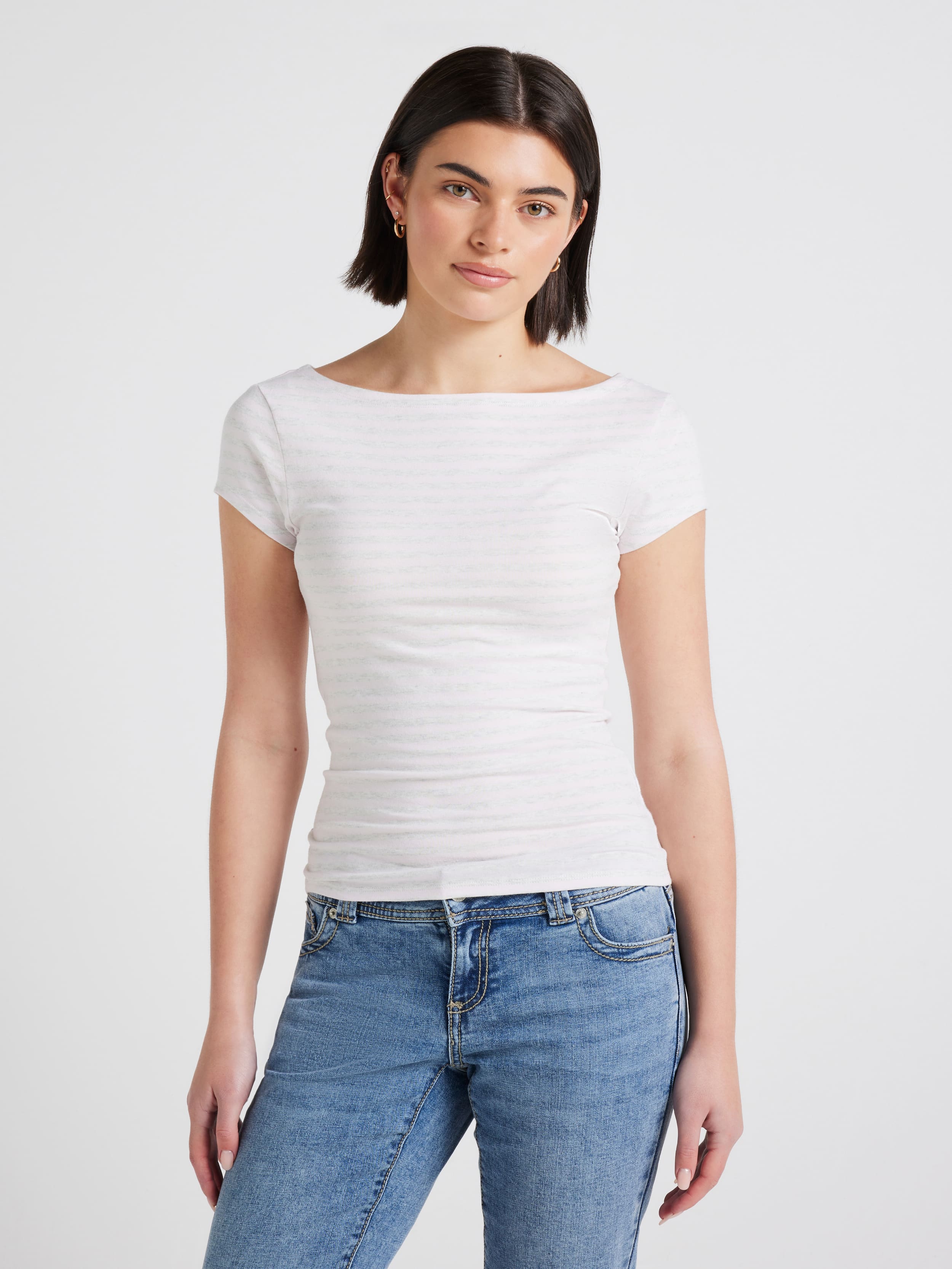 Striped Boatneck Baby Tee