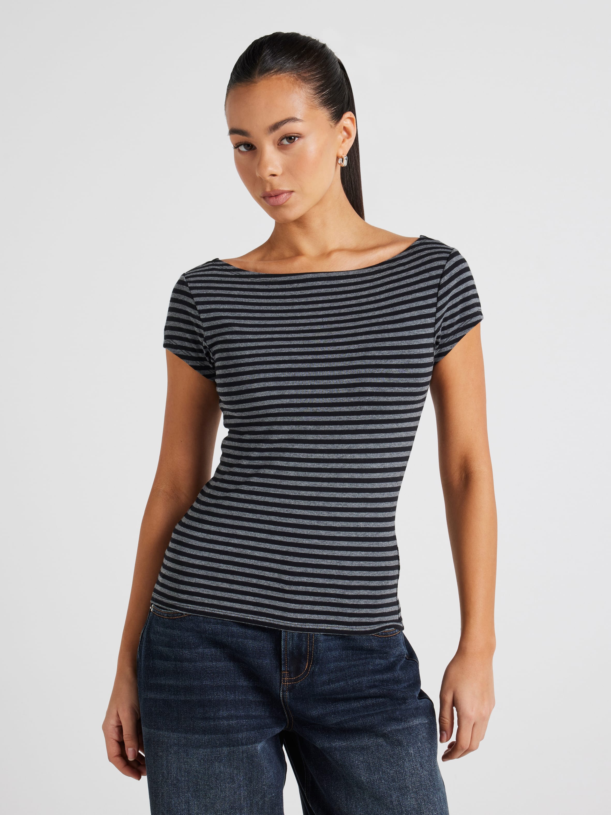 Striped Boatneck Baby Tee