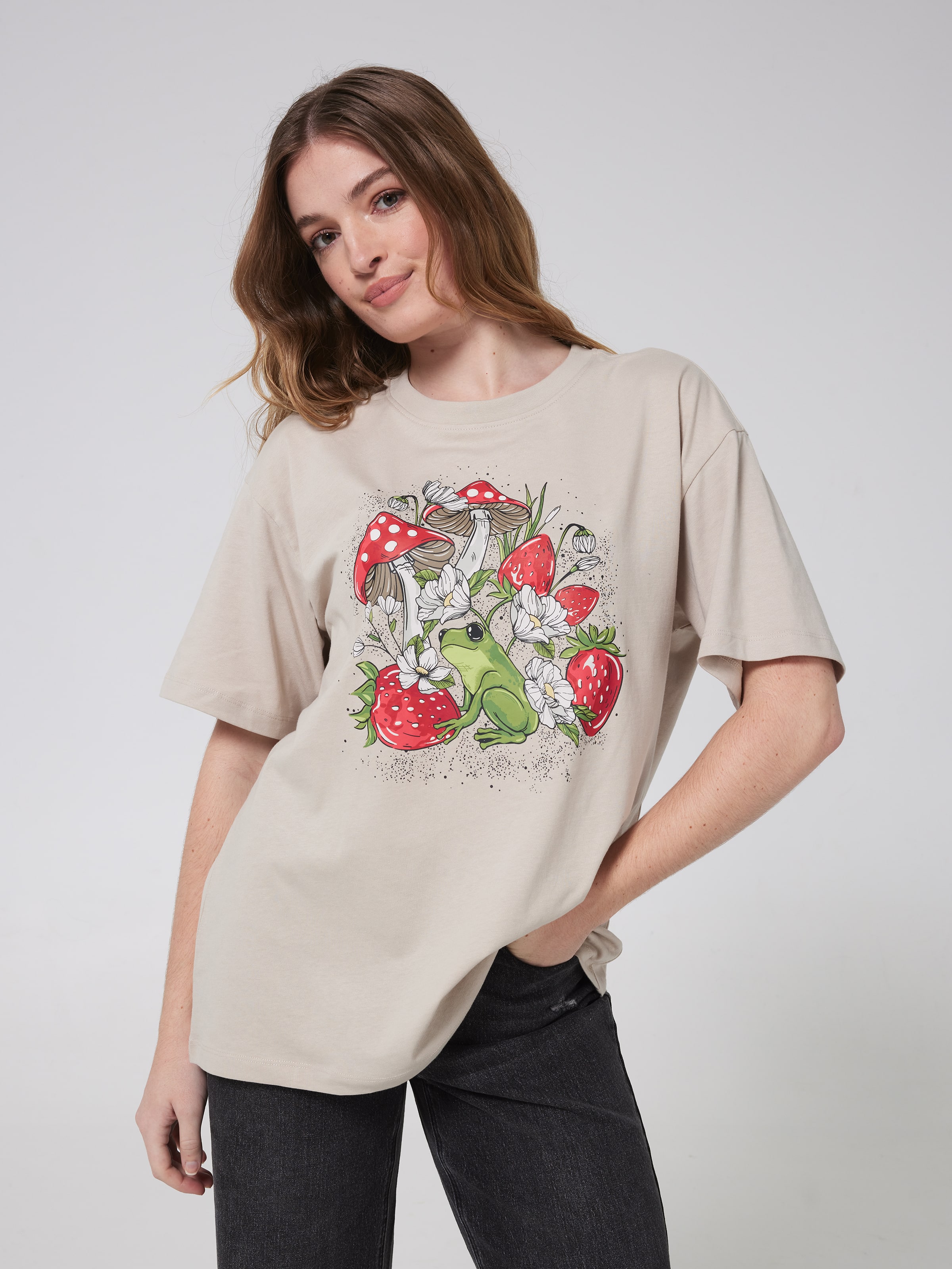 Strawberry Frog Oversized Tee