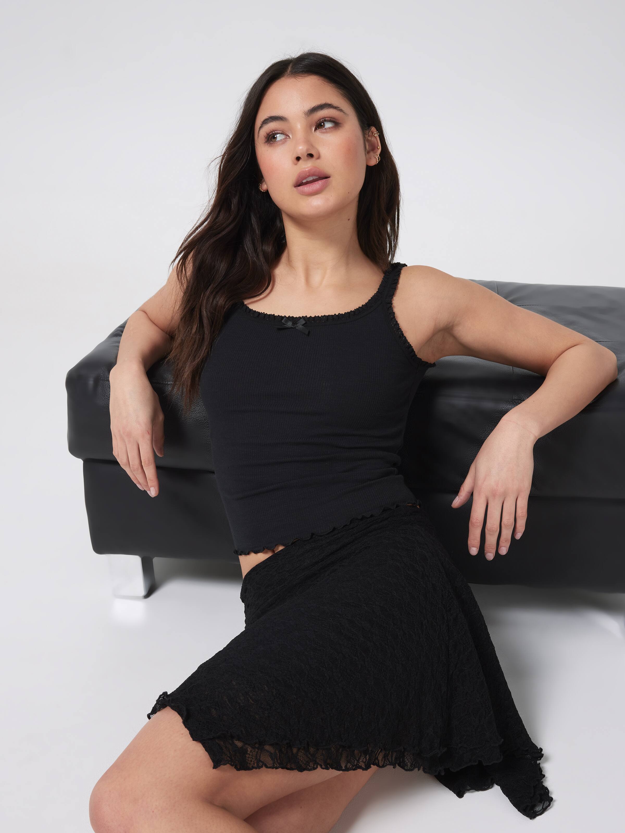 Crochet Trim Rib Cami