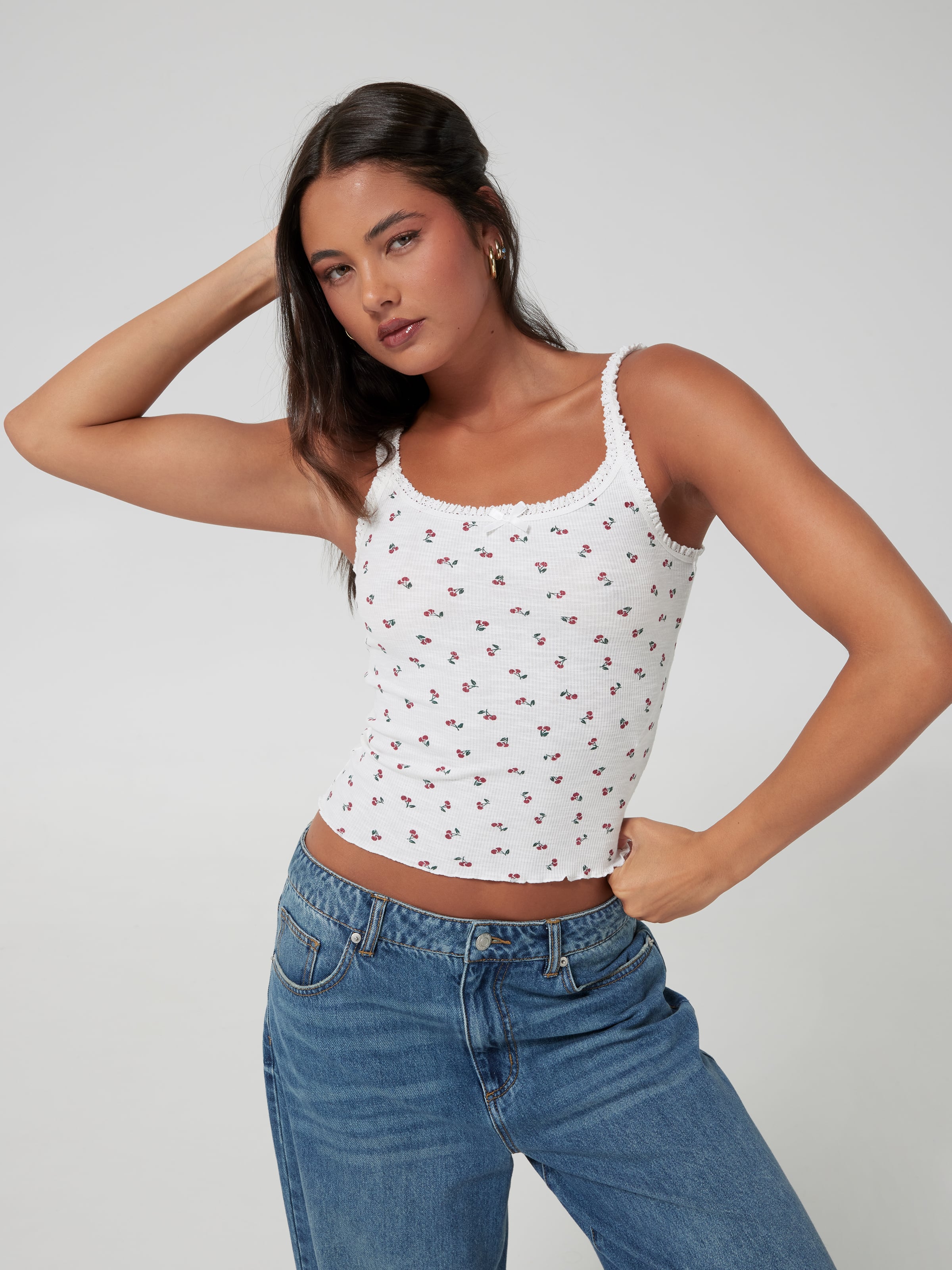 Crochet Trim Rib Cami