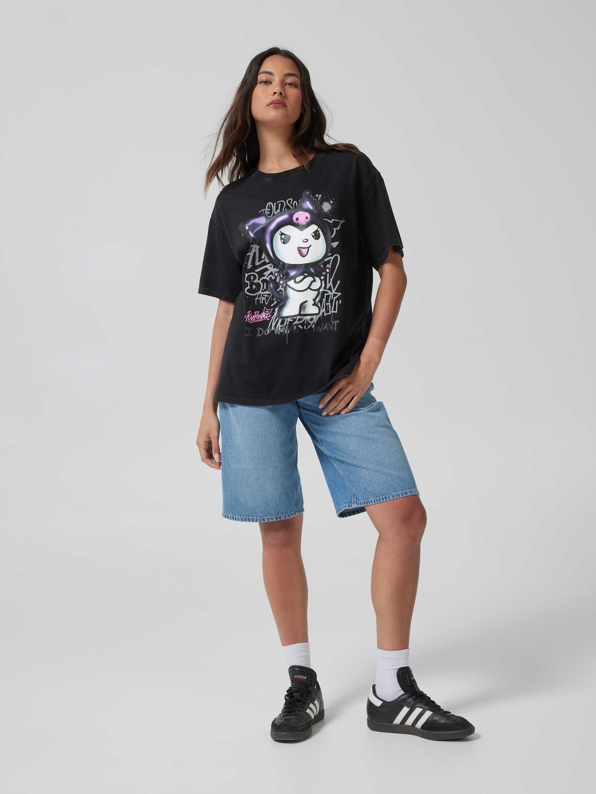 Kuromi Graffiti Oversized Tee