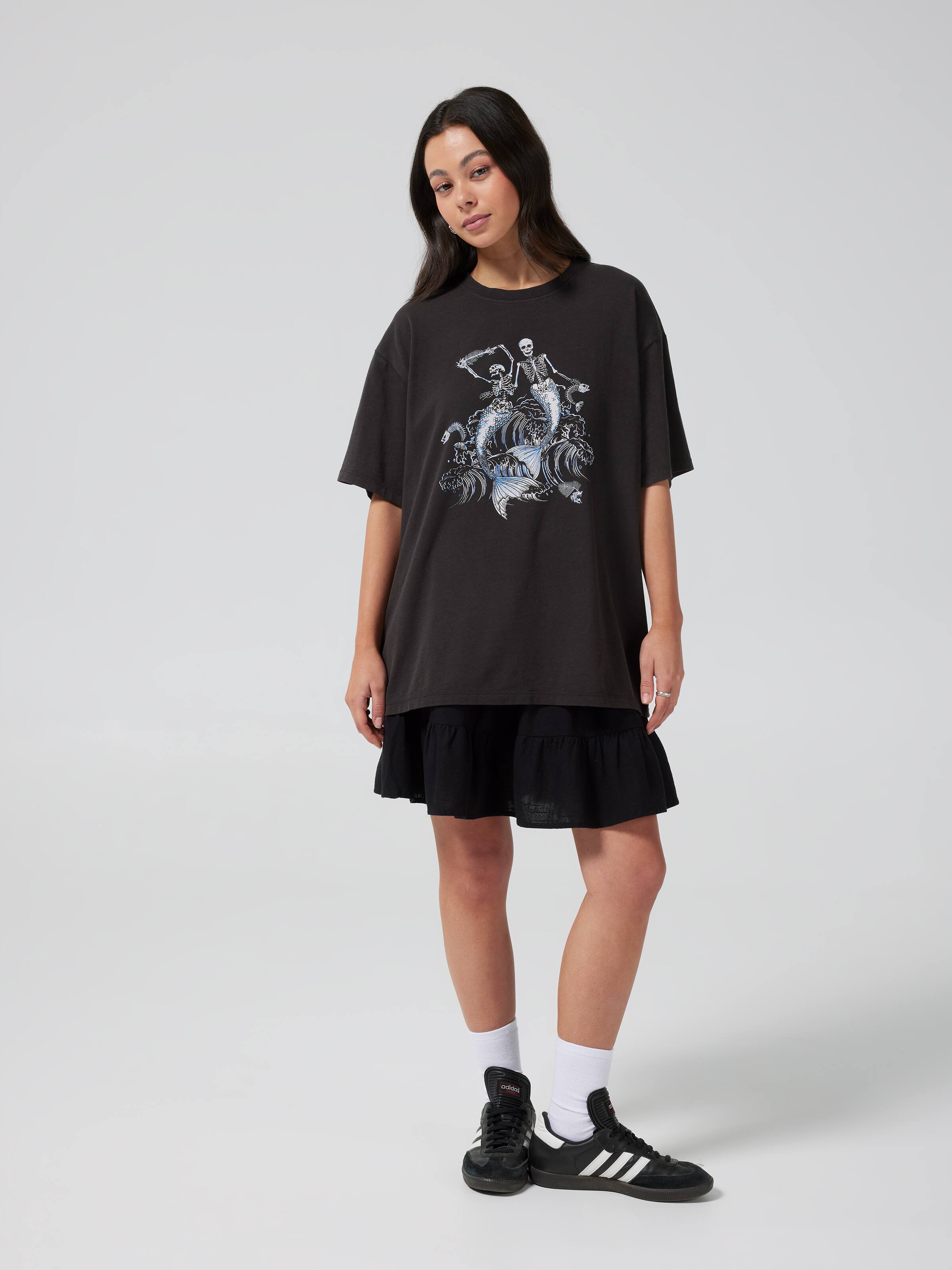 Mermaid Skeleton Oversized Tee