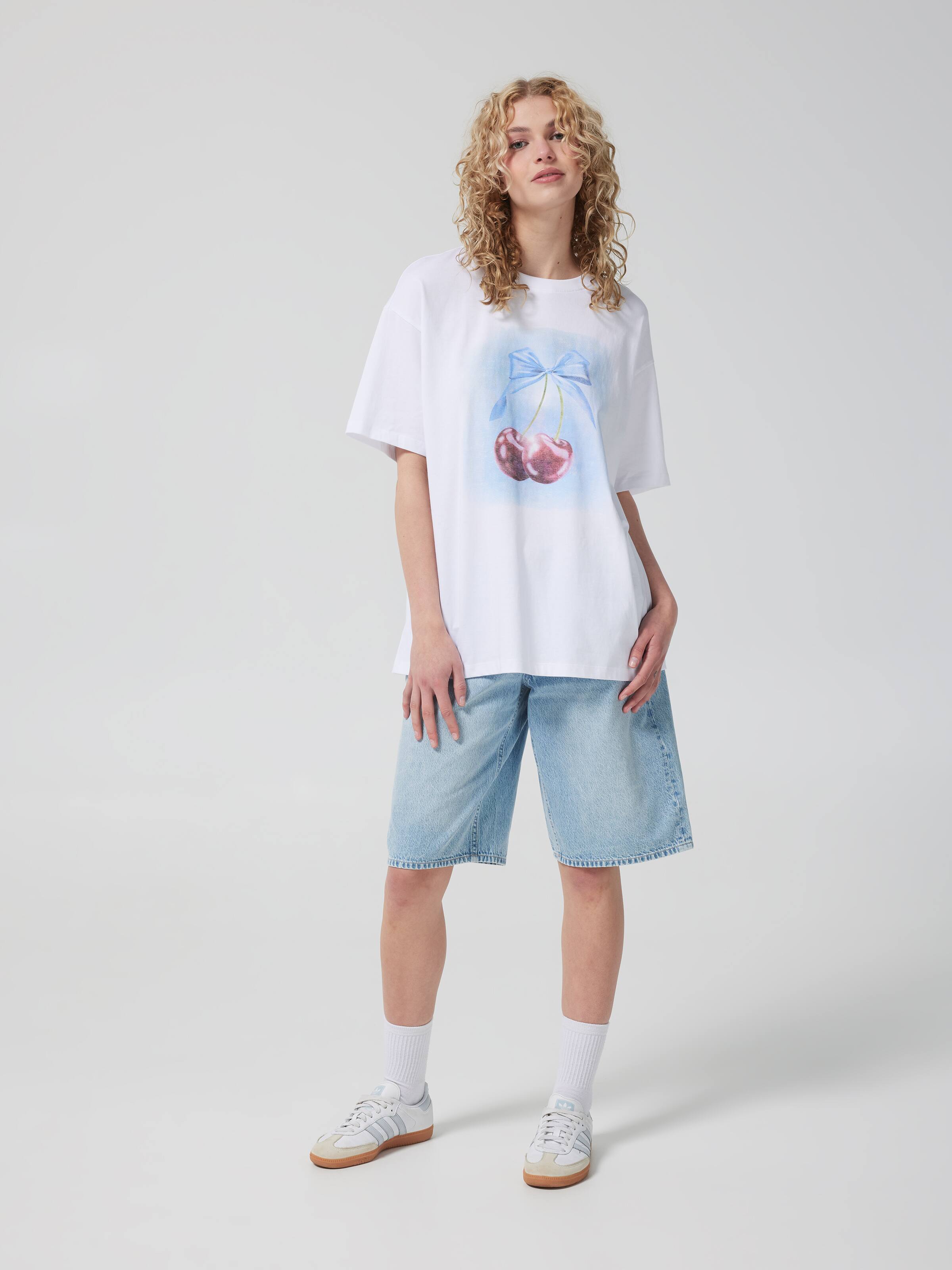 Cherry Ribbon Oversized Tee